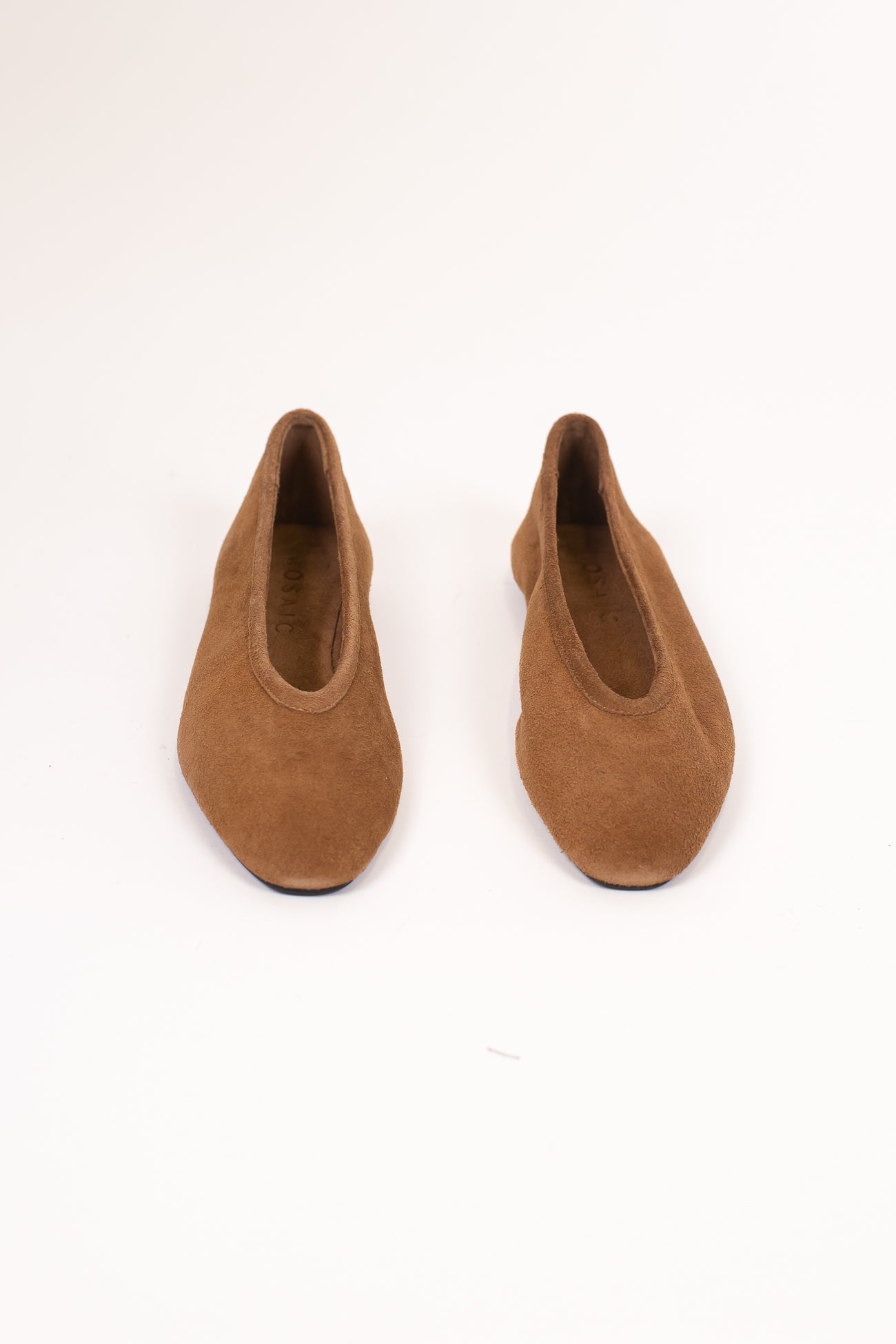 Mosaic - Ballerina in suede con suola in cuoio