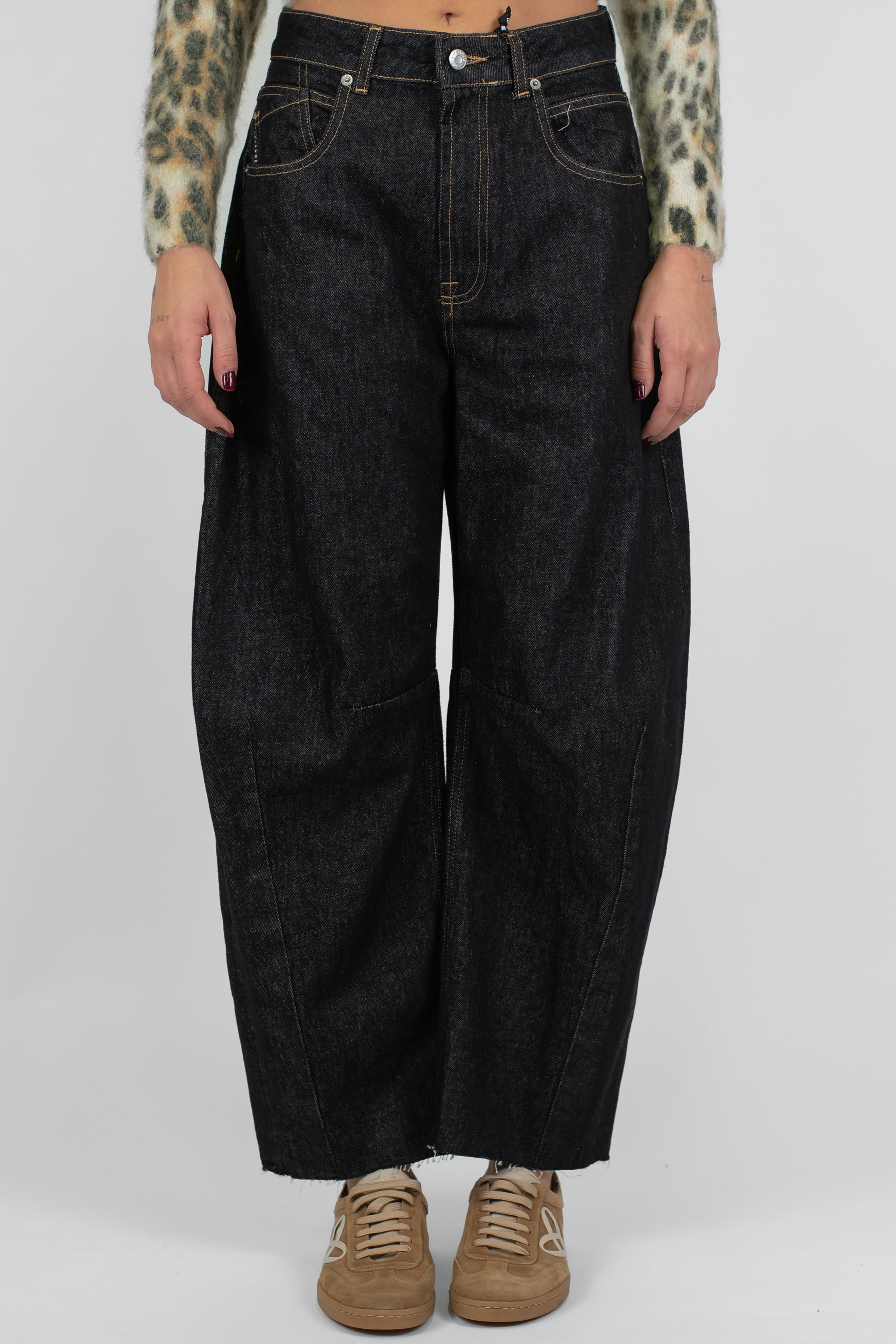 Haveone - Jeans balloon lavaggio scuro modello Barabara