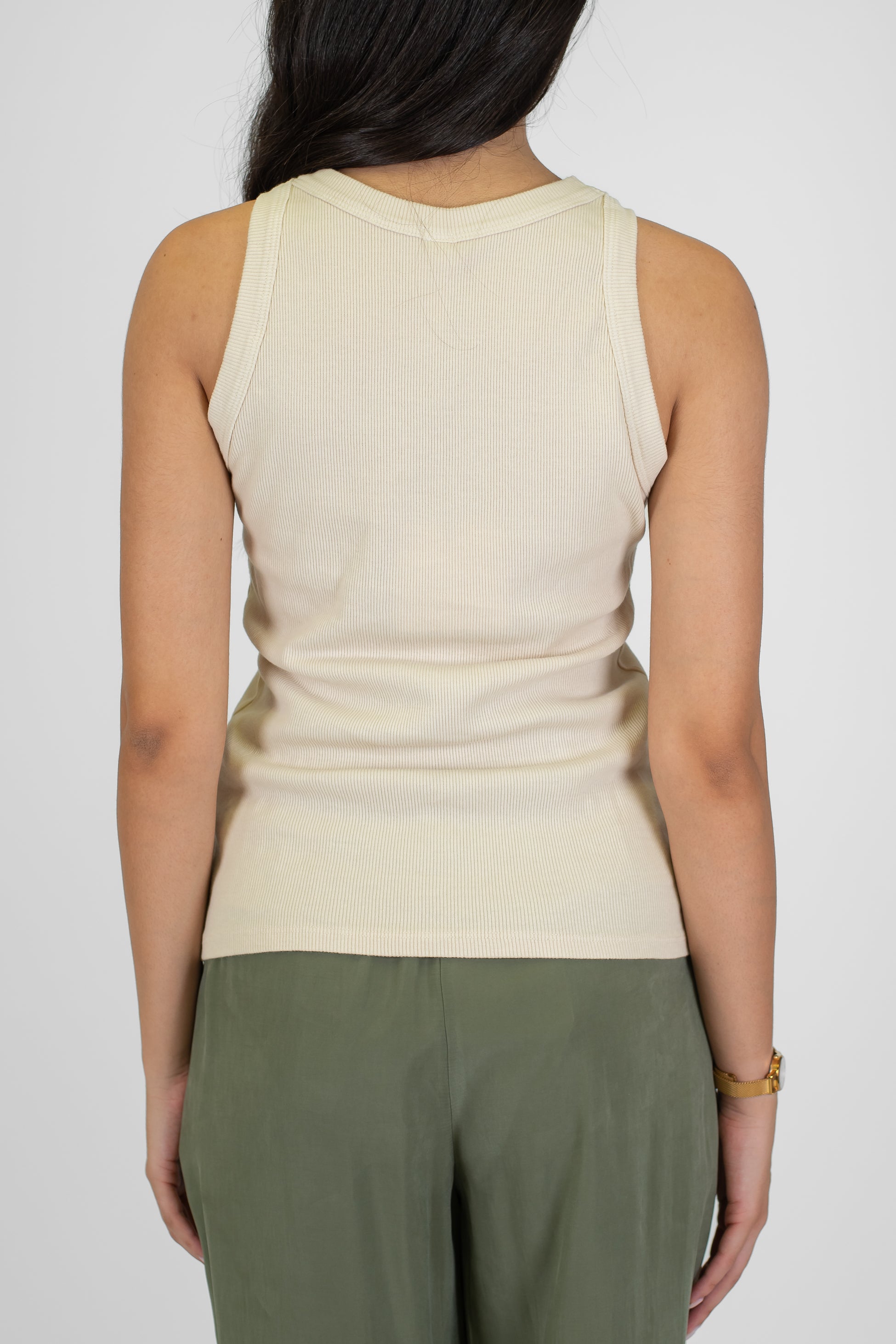 Tensione in - Canotta a costine in cotone