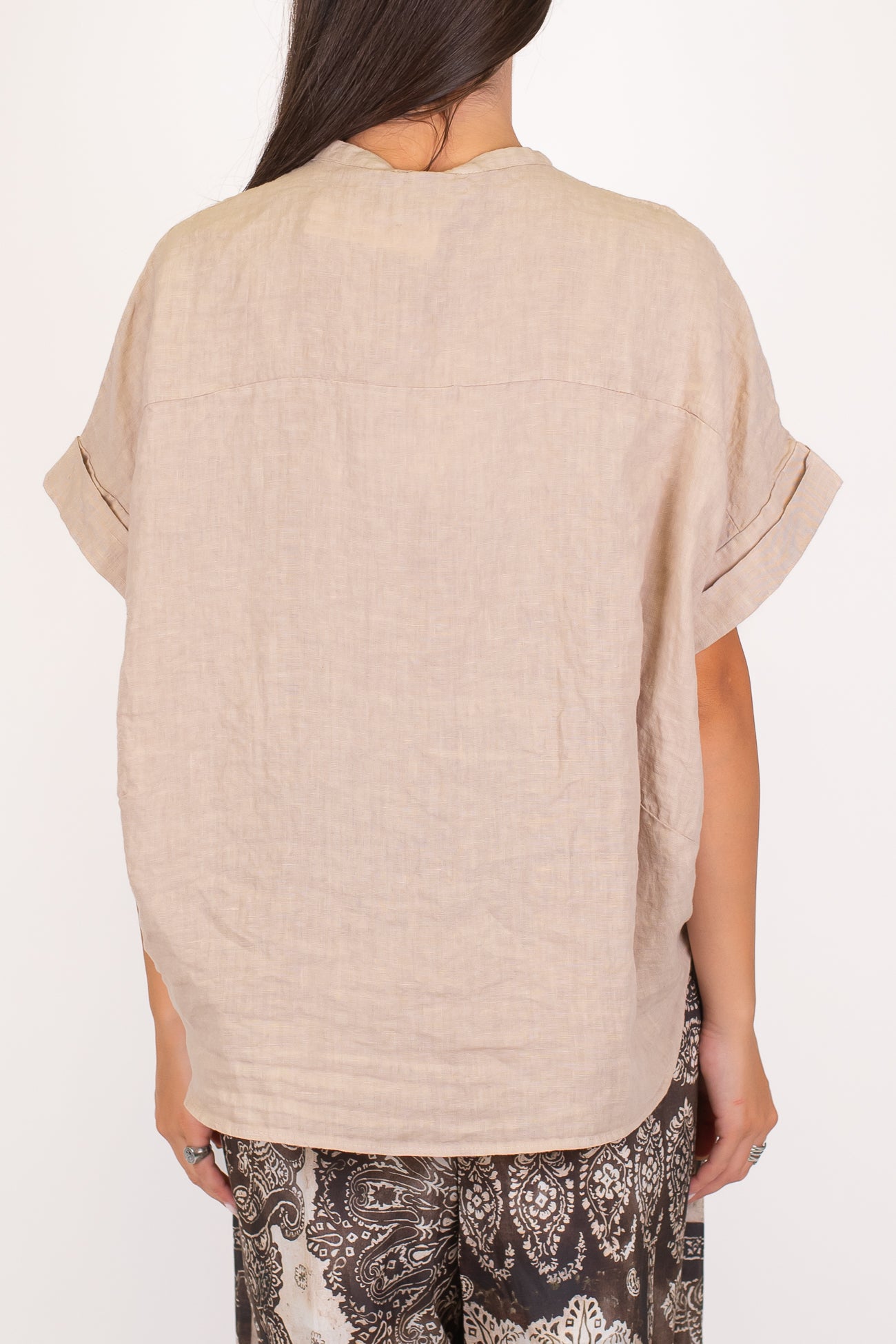 Motel - Camicia mezza manica in puro lino