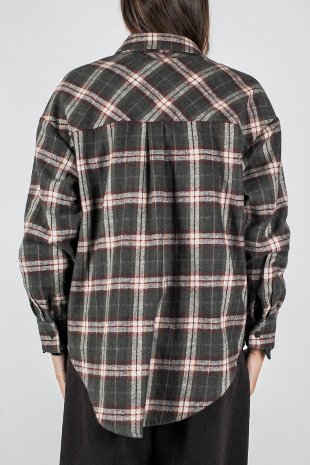 Motel - Camicia fantasia check con taschino