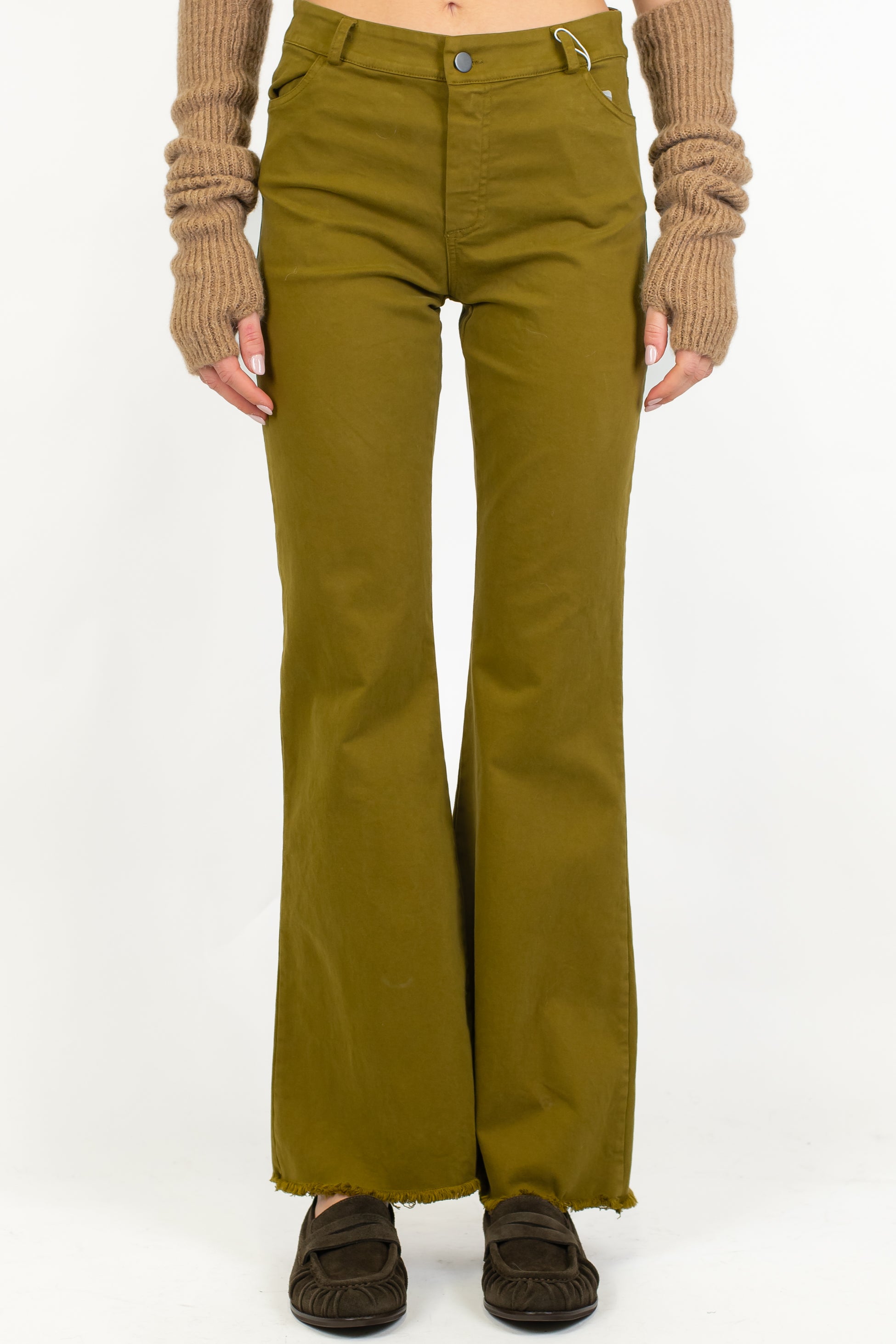 Motel - Pantalone a zampa in cotone invernale