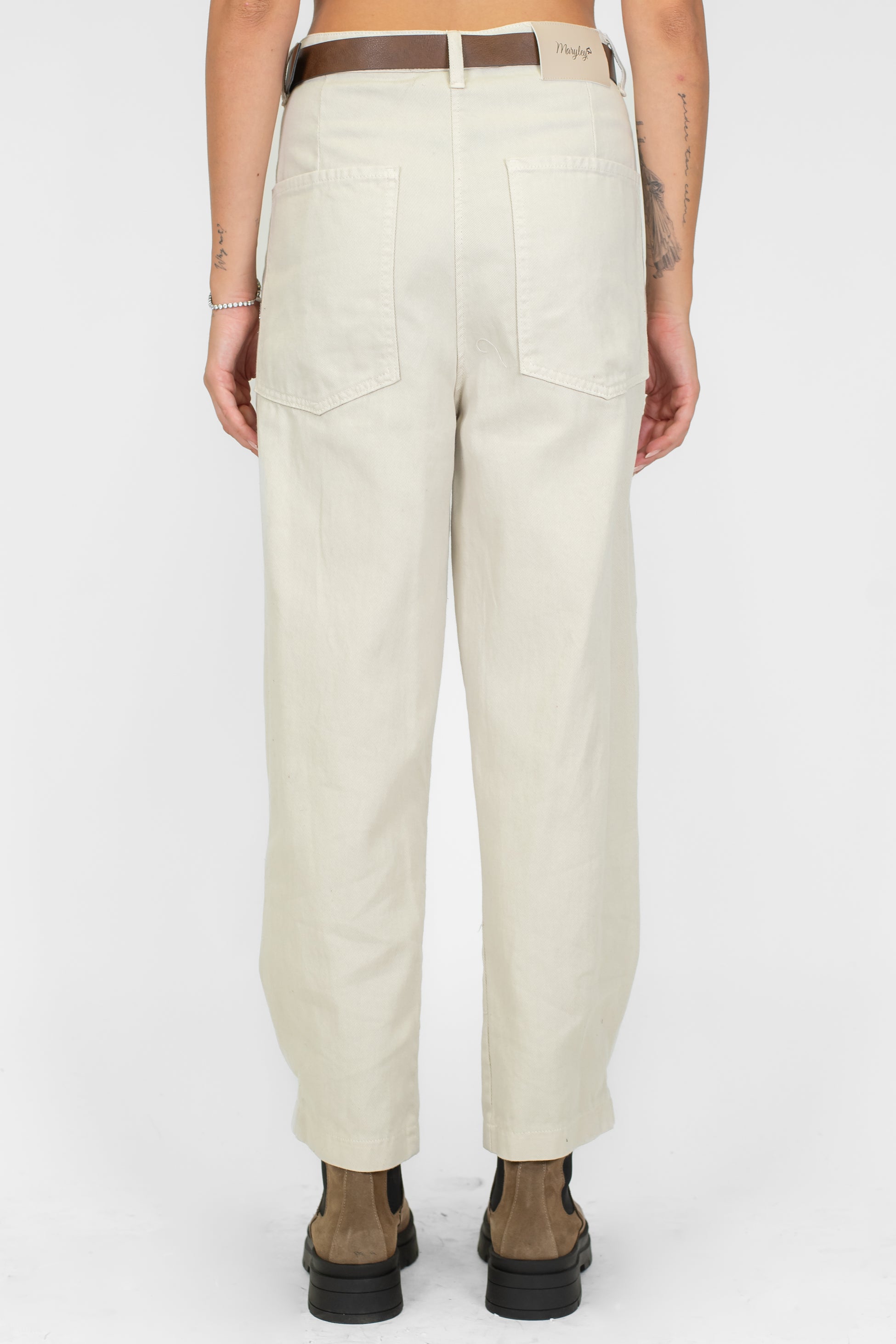 Maryley - Pantalone regular in denim colorato