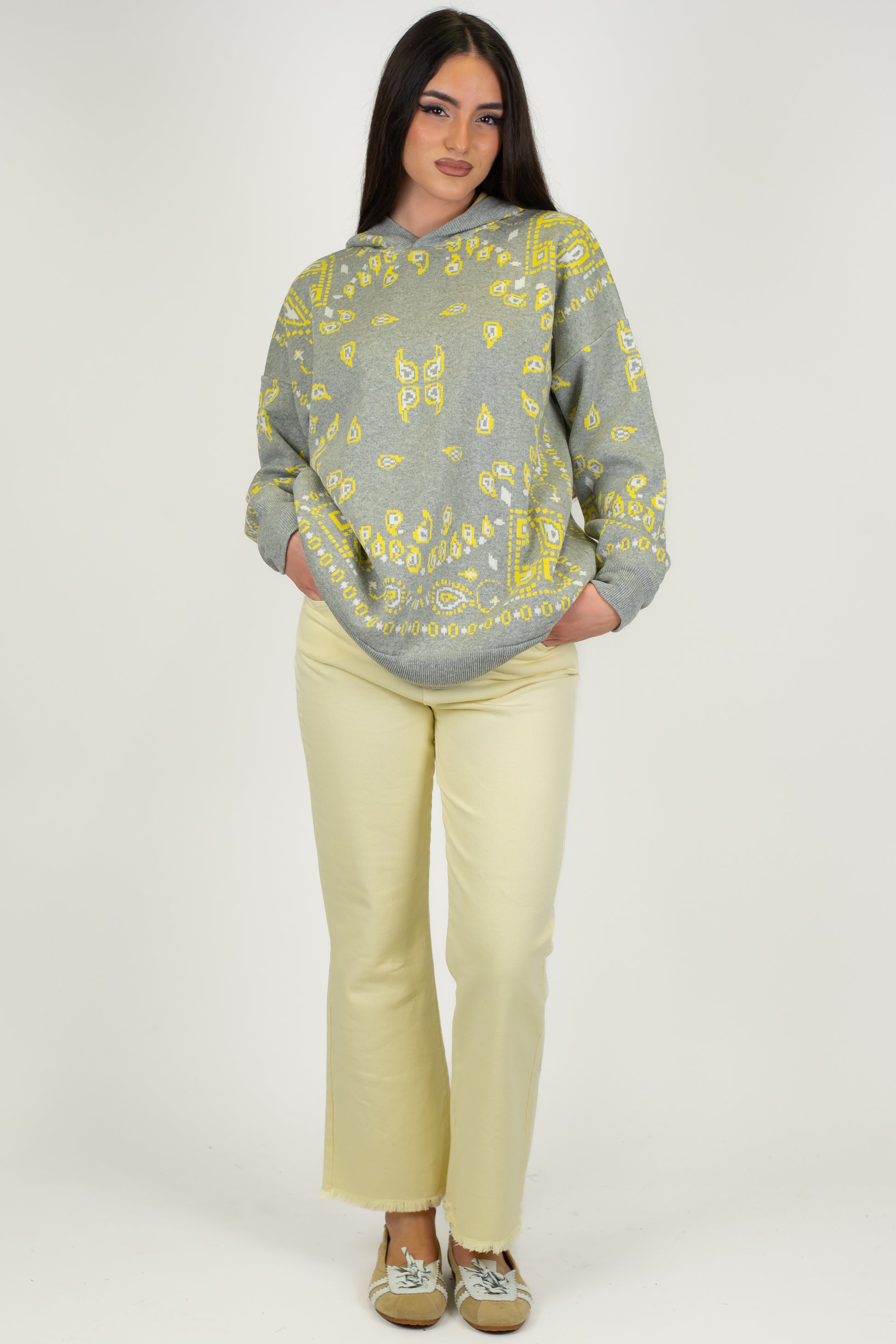 Motel - Pantalone trombetta in denim colorato sfrangiato sul fondo