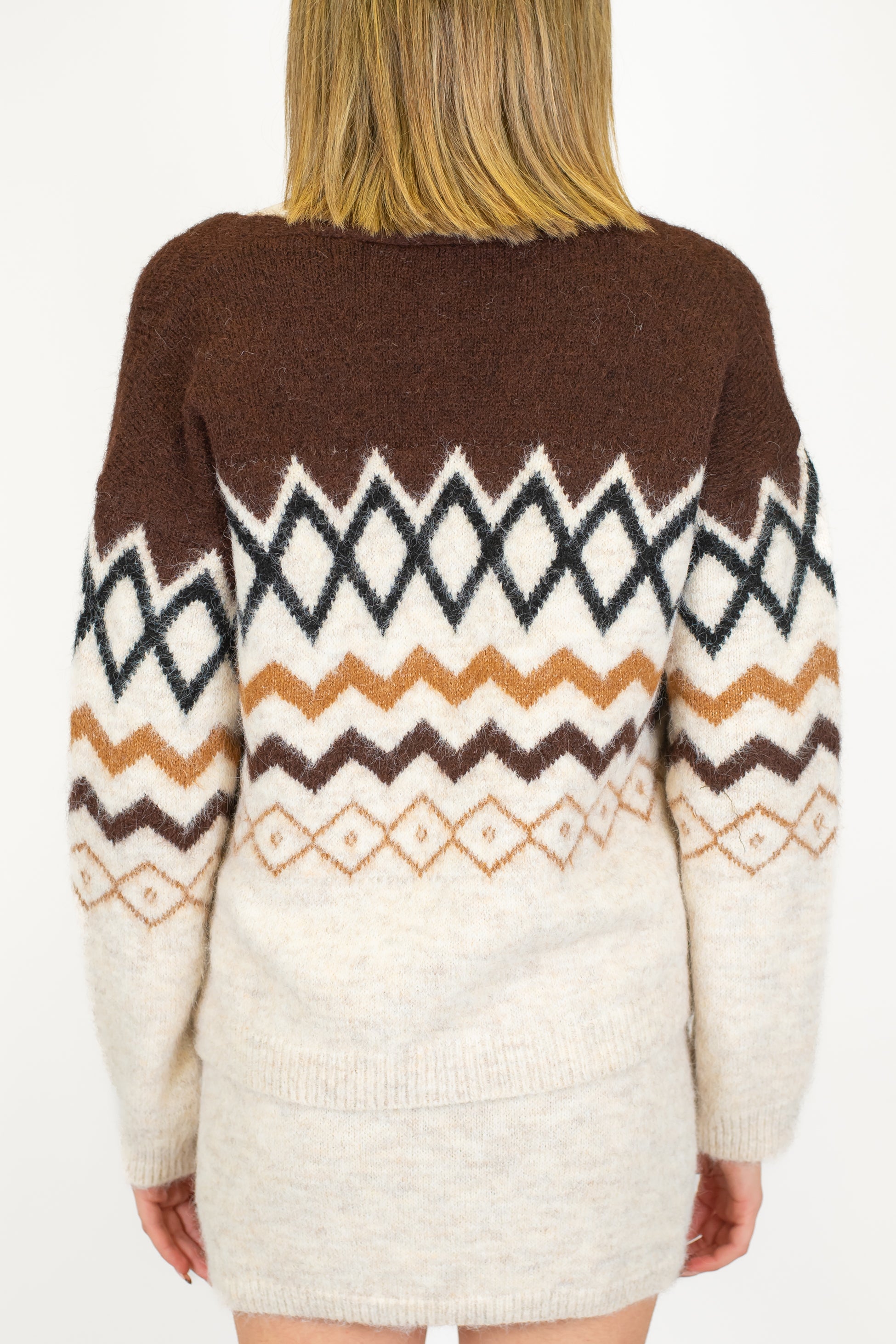 Haveone - Coordinato in maglia con cardigan e minigonna in misto lana