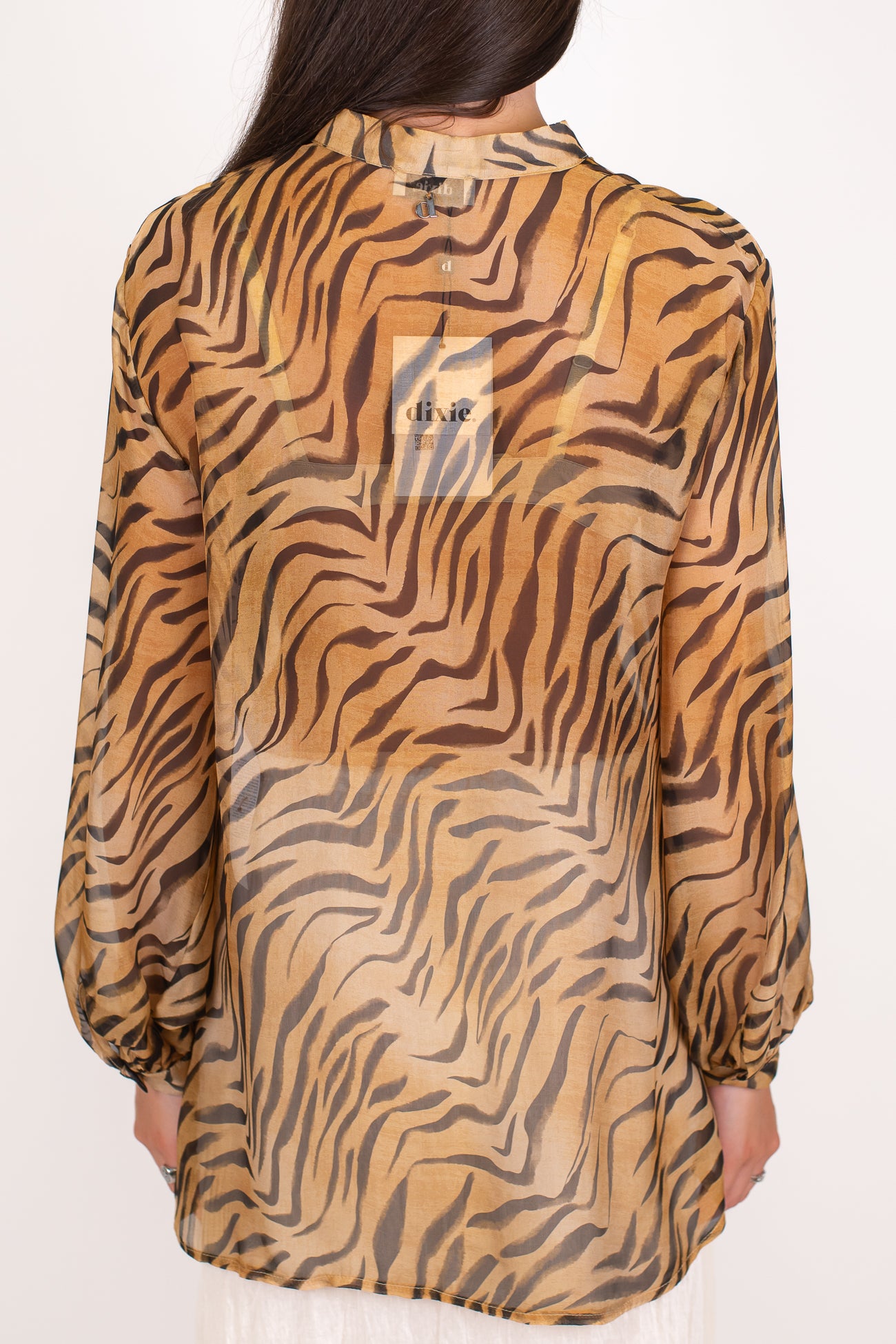 Dixie - Camicia fantasia animalier in misto seta