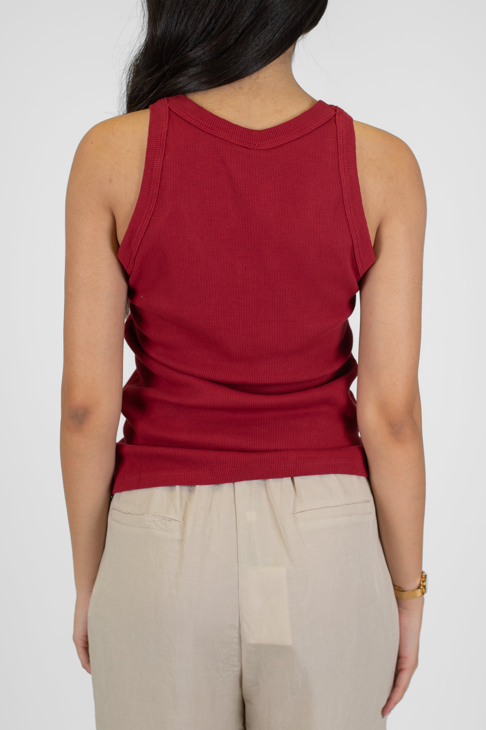 Tensione in - Canotta a costine in cotone