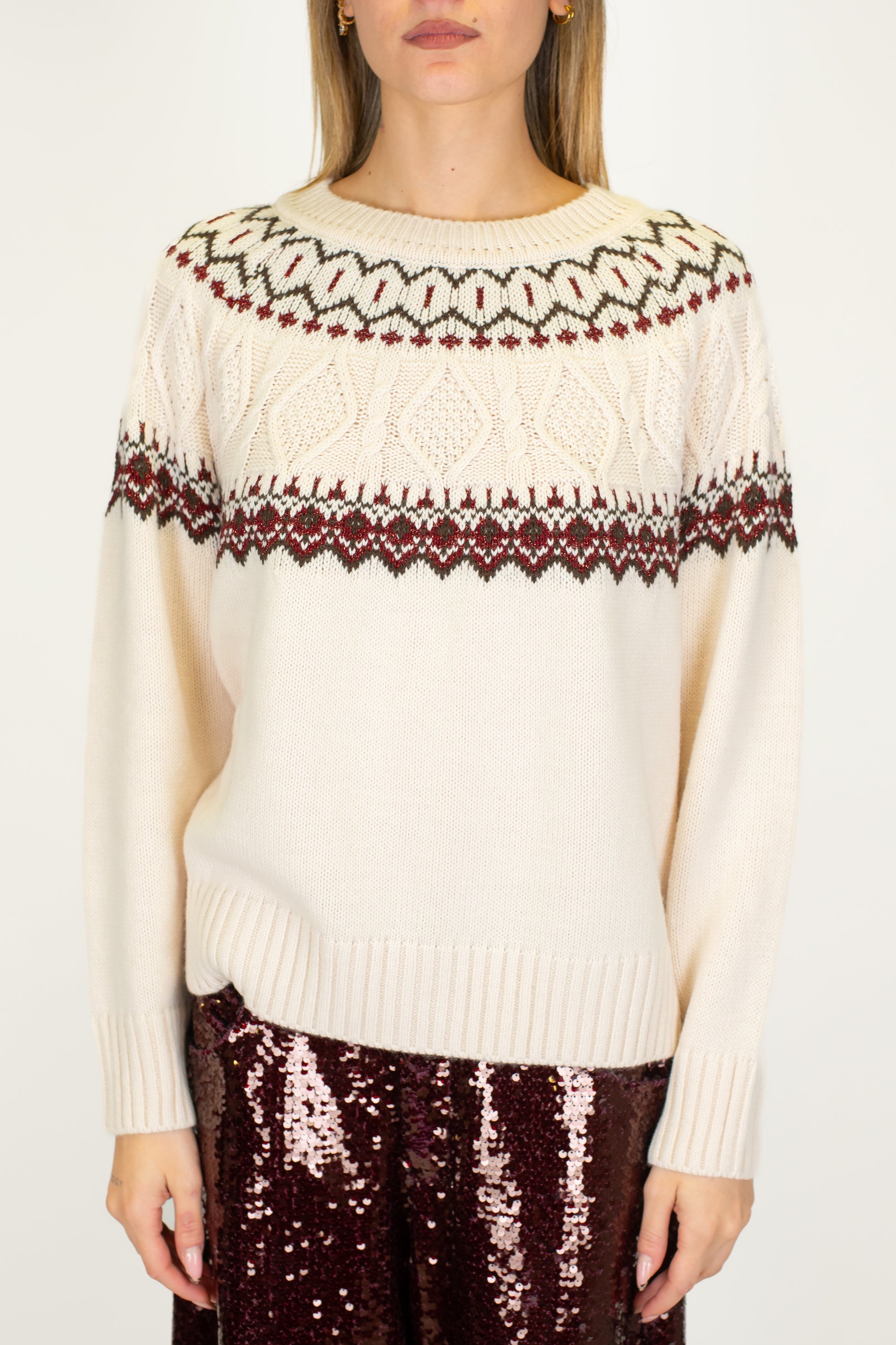 Motel - Maglia jacquard in misto lana