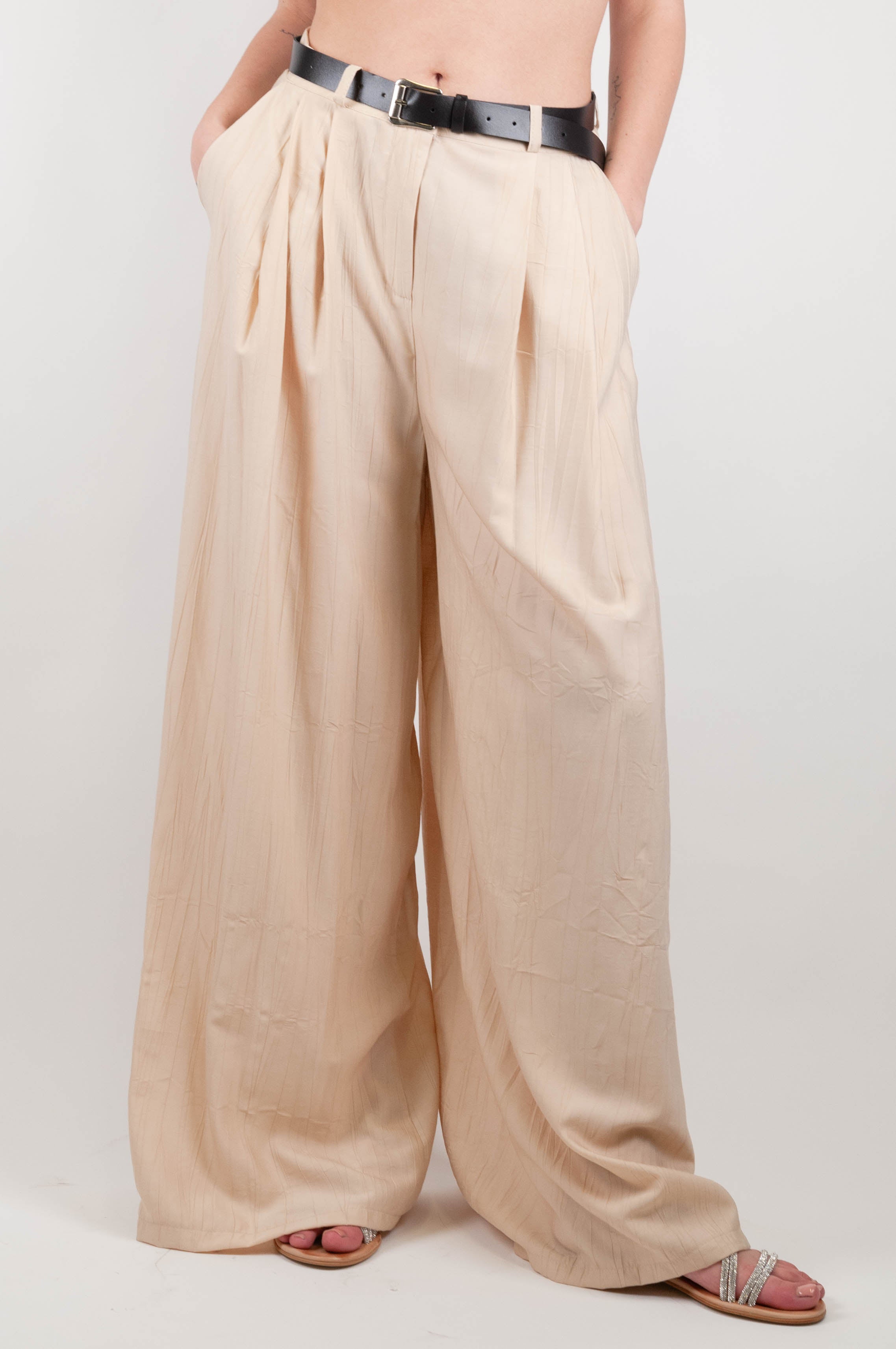 Haveone - Pantalone palazzo con pinces