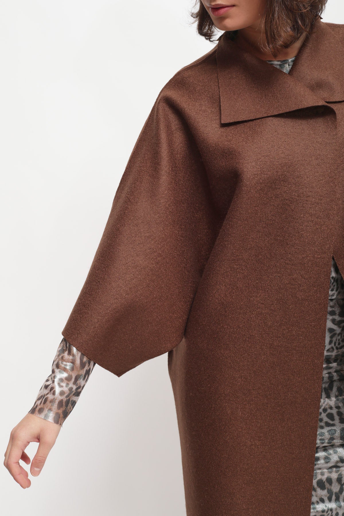 Maryley - Cappa in pura lana con manica tre quarti