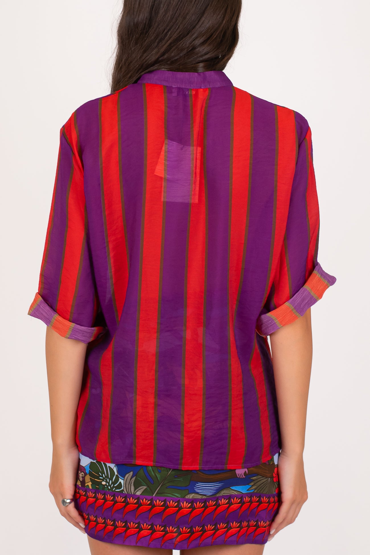 Dixie - Camicia rigata in viscosa leggera