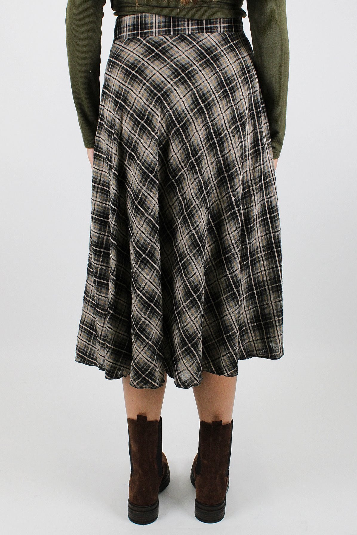 Dixie - Gonna fantasia check con chiusura zip laterale