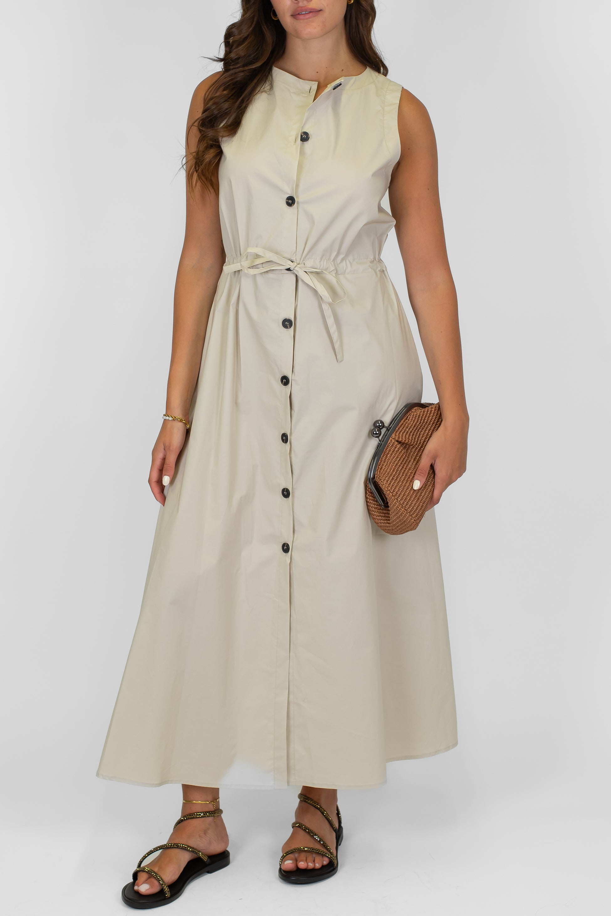 Tensione in - Abito giromaniche con coulisse in vita