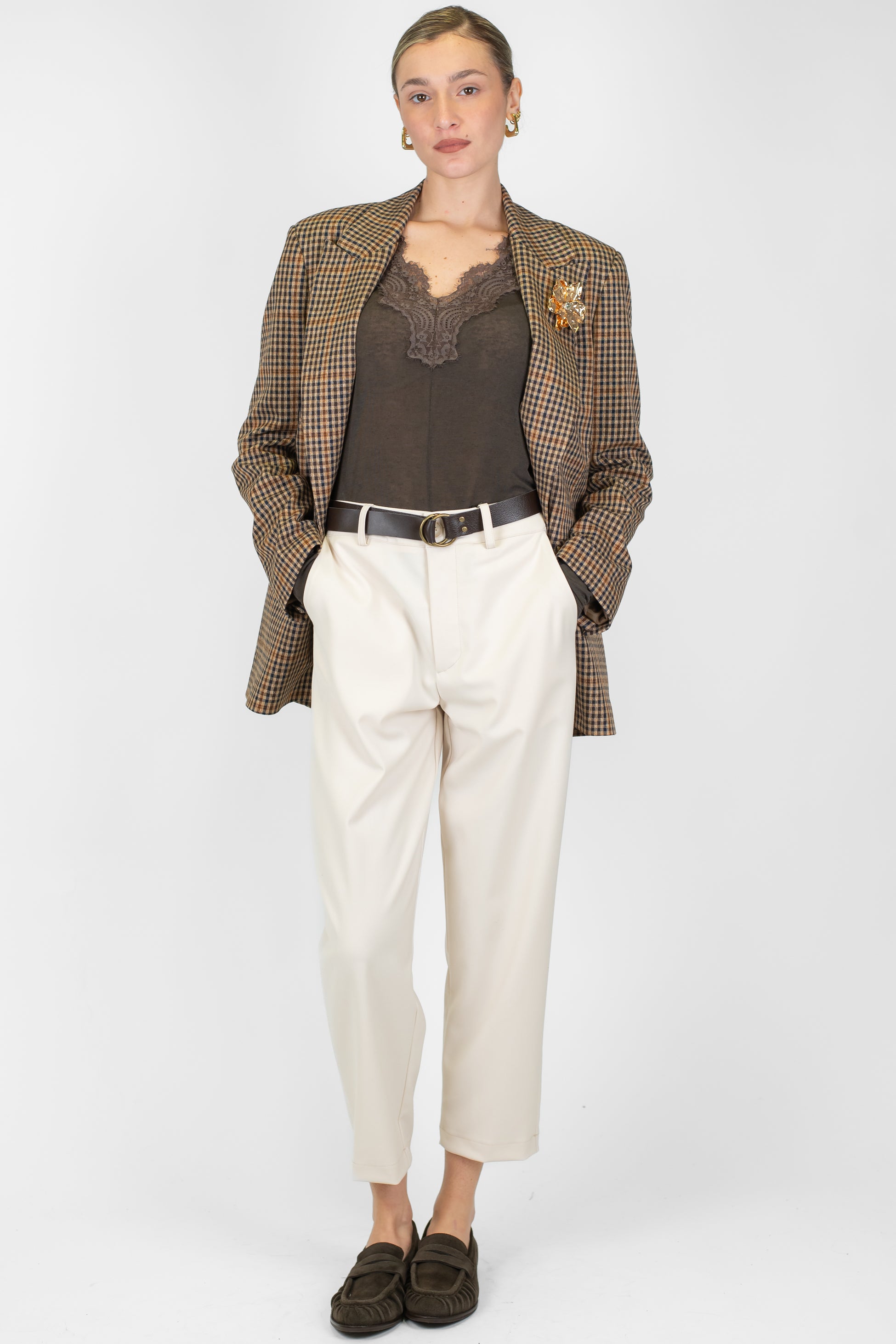 Haveone - Pantalone tinta unita con elastico sul retro