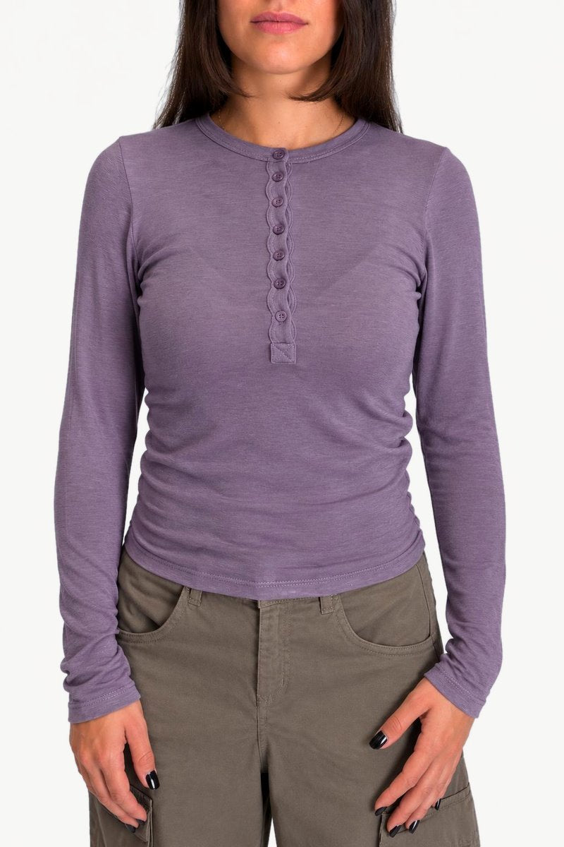 Dixie - Maglia serafino basic in misto cashmere