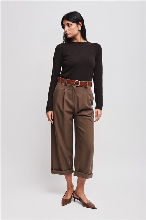 Maryley - Pantalone cropped con pinces