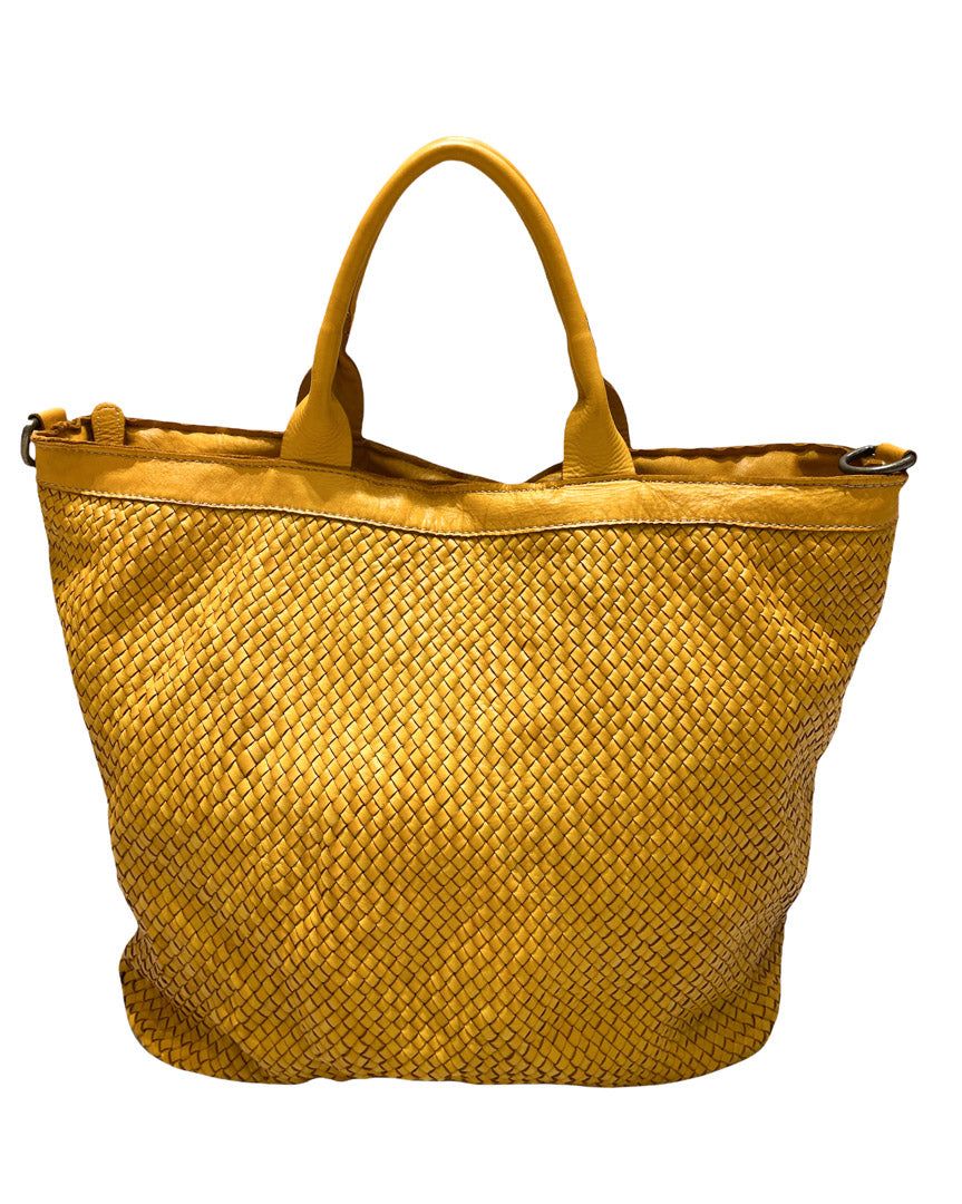 Borsa grande in pelle intrecciata