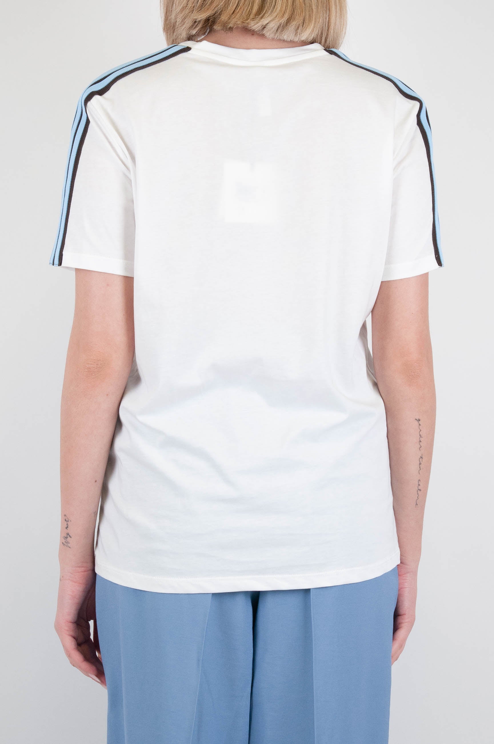 Tension in - Cotton T-shirt with contrasting side band