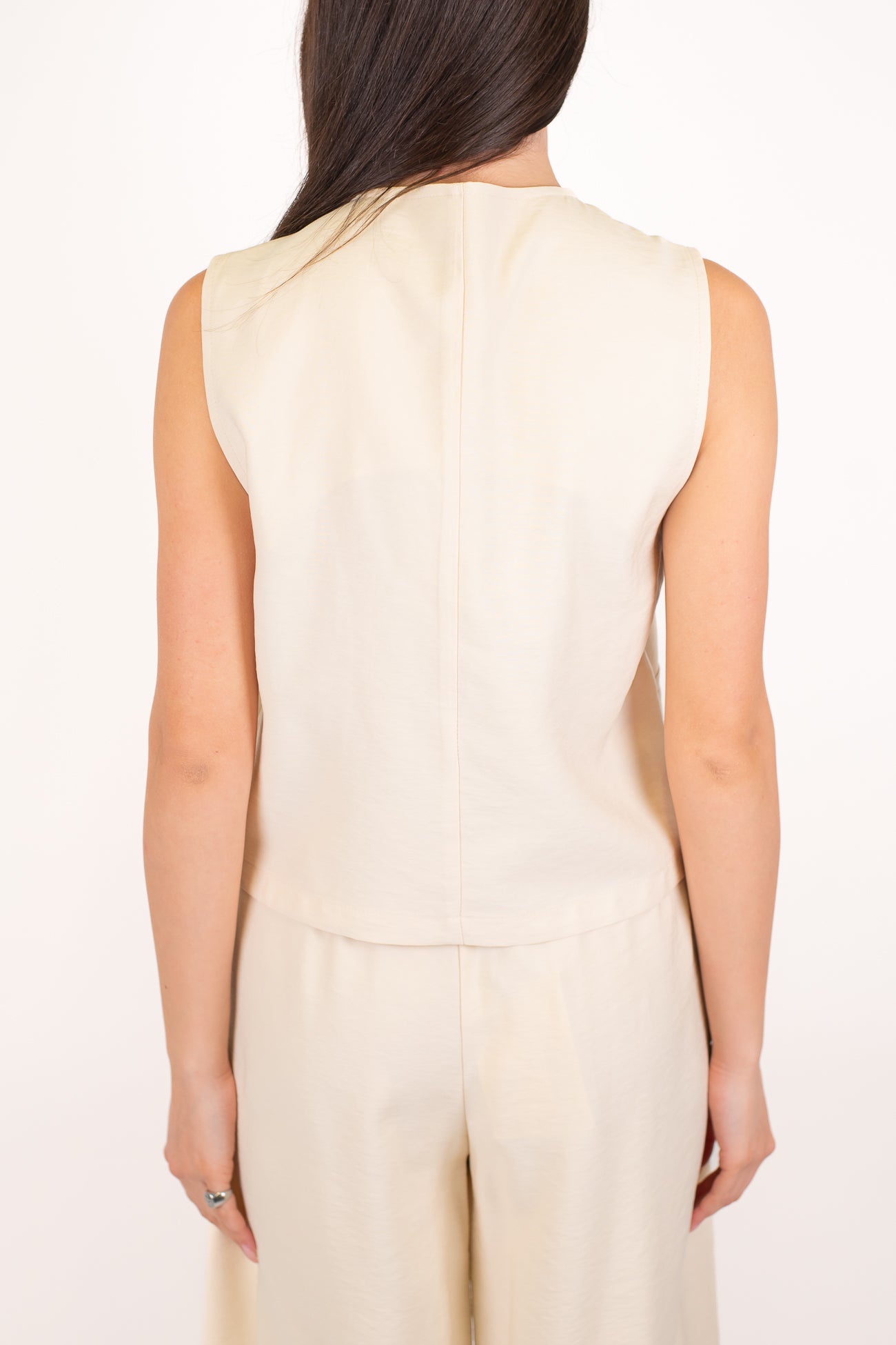 Haveone - Gilet con chiusura asimmetrica alta in viscosa leggera