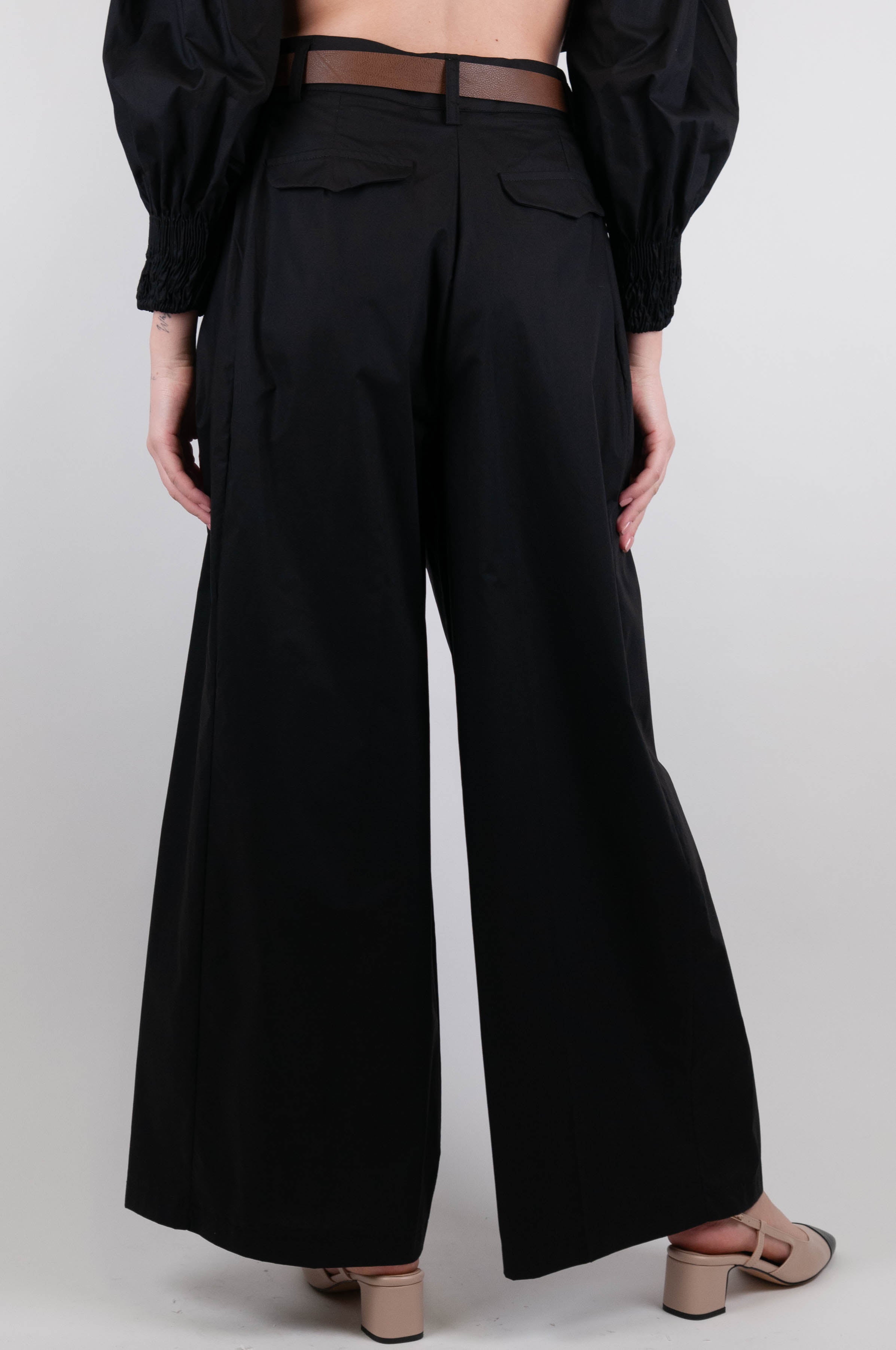 Dixie - Palazzo trousers with pleats in light cotton