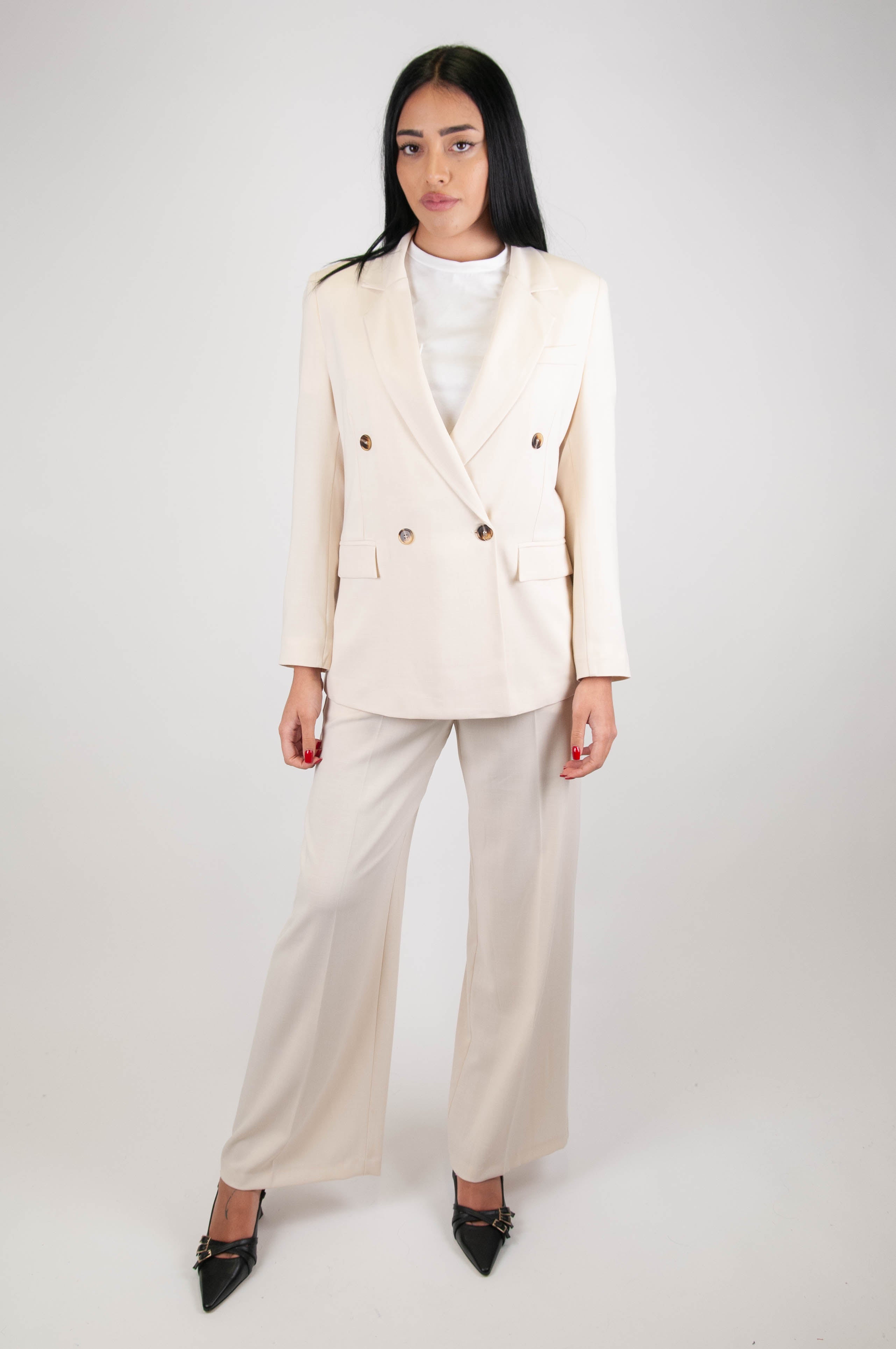 Tension in - Palazzo trousers with ironed crease