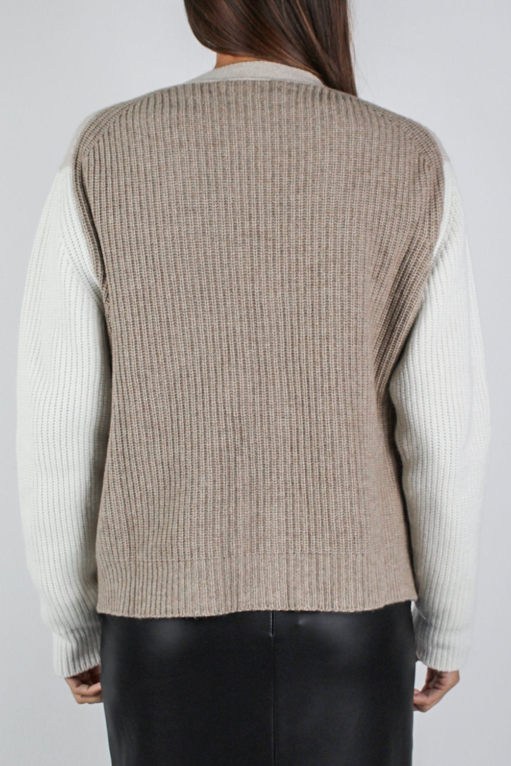 Maryley - Cardigan tramato in misto lana e cashmere