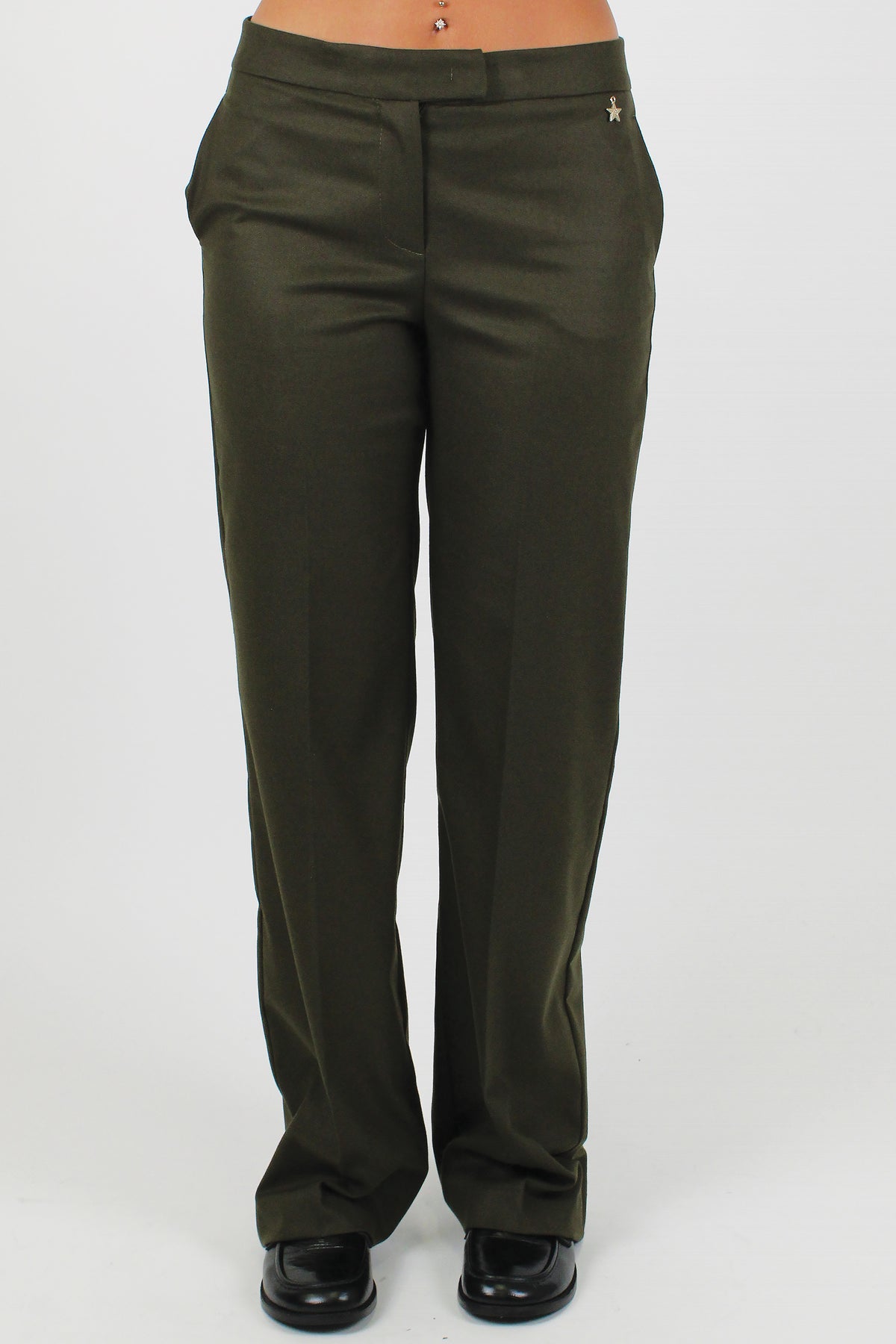 Souvenir - Pantalone regular con chiusura a scomparsa