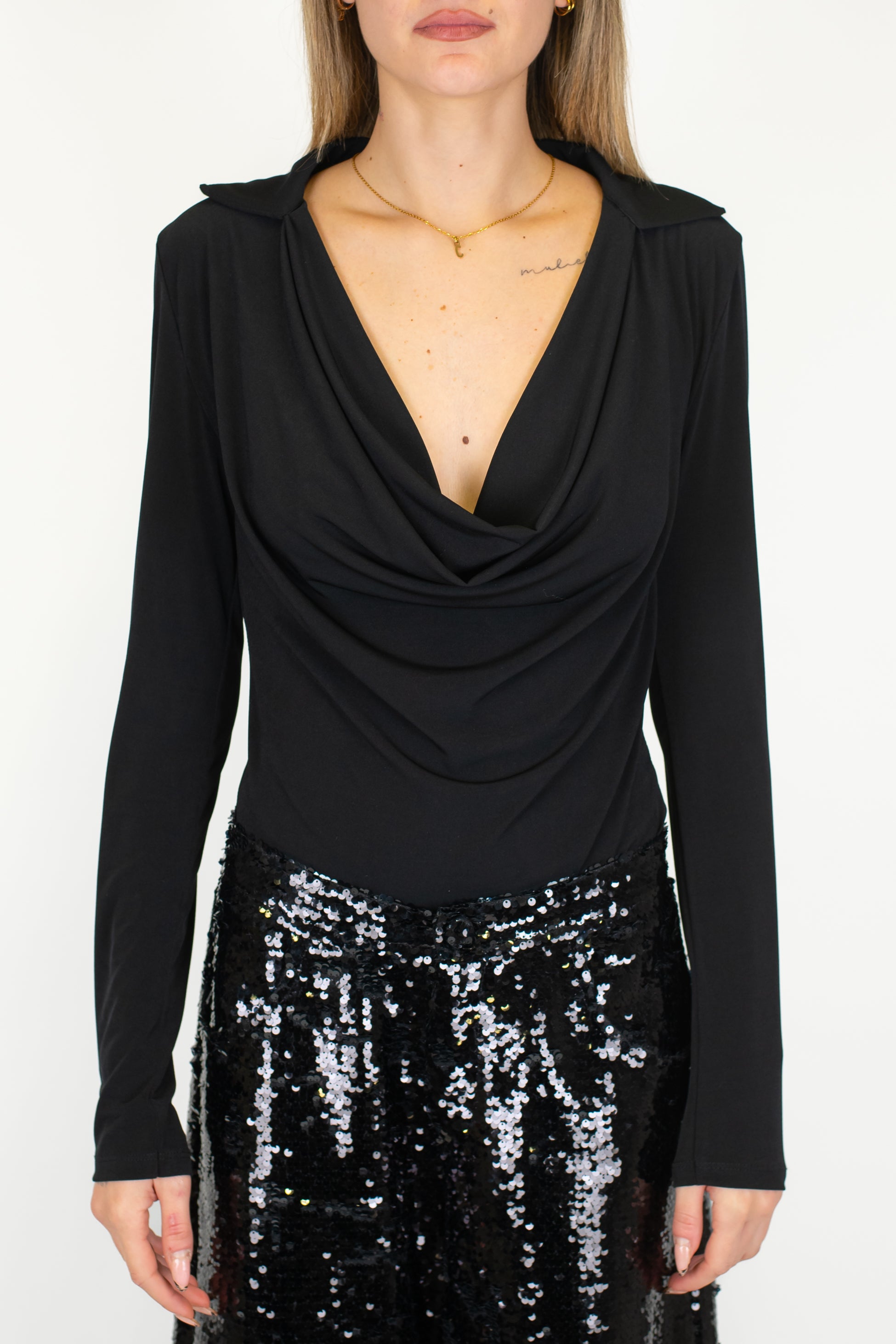 Kontatto - Body con scollo a V drappeggiato