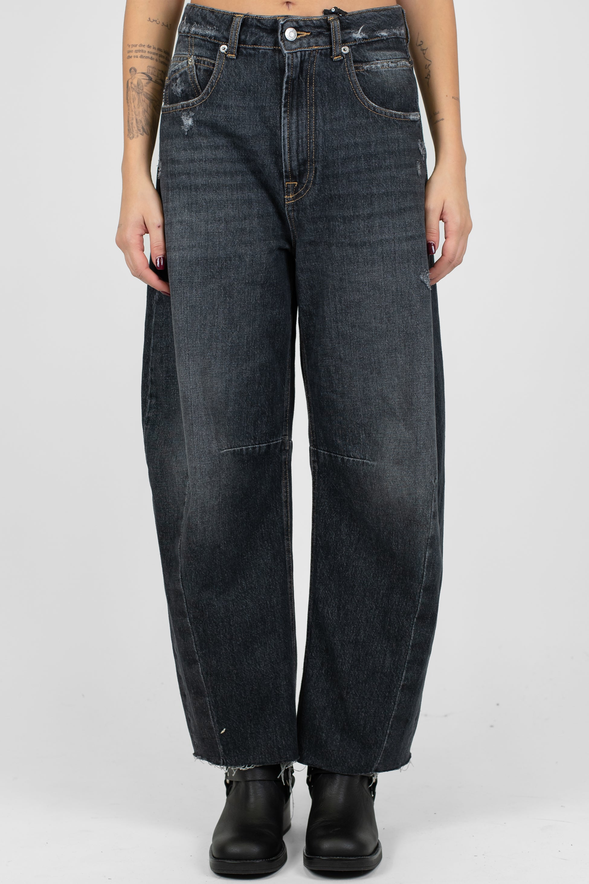 Haveone - Jeans balloon lavaggio scuro modello Barbara