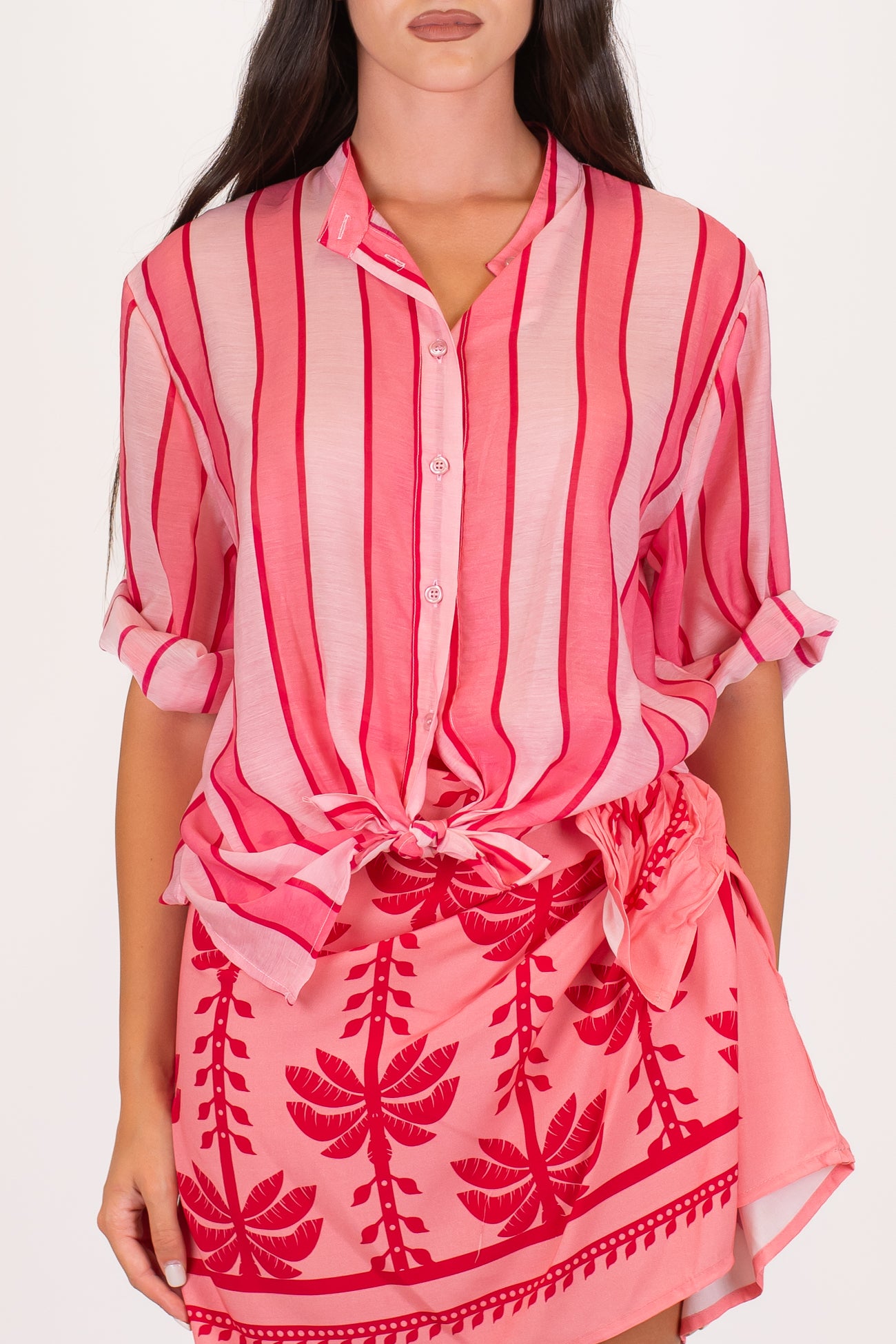 Dixie - Camicia rigata in viscosa leggera