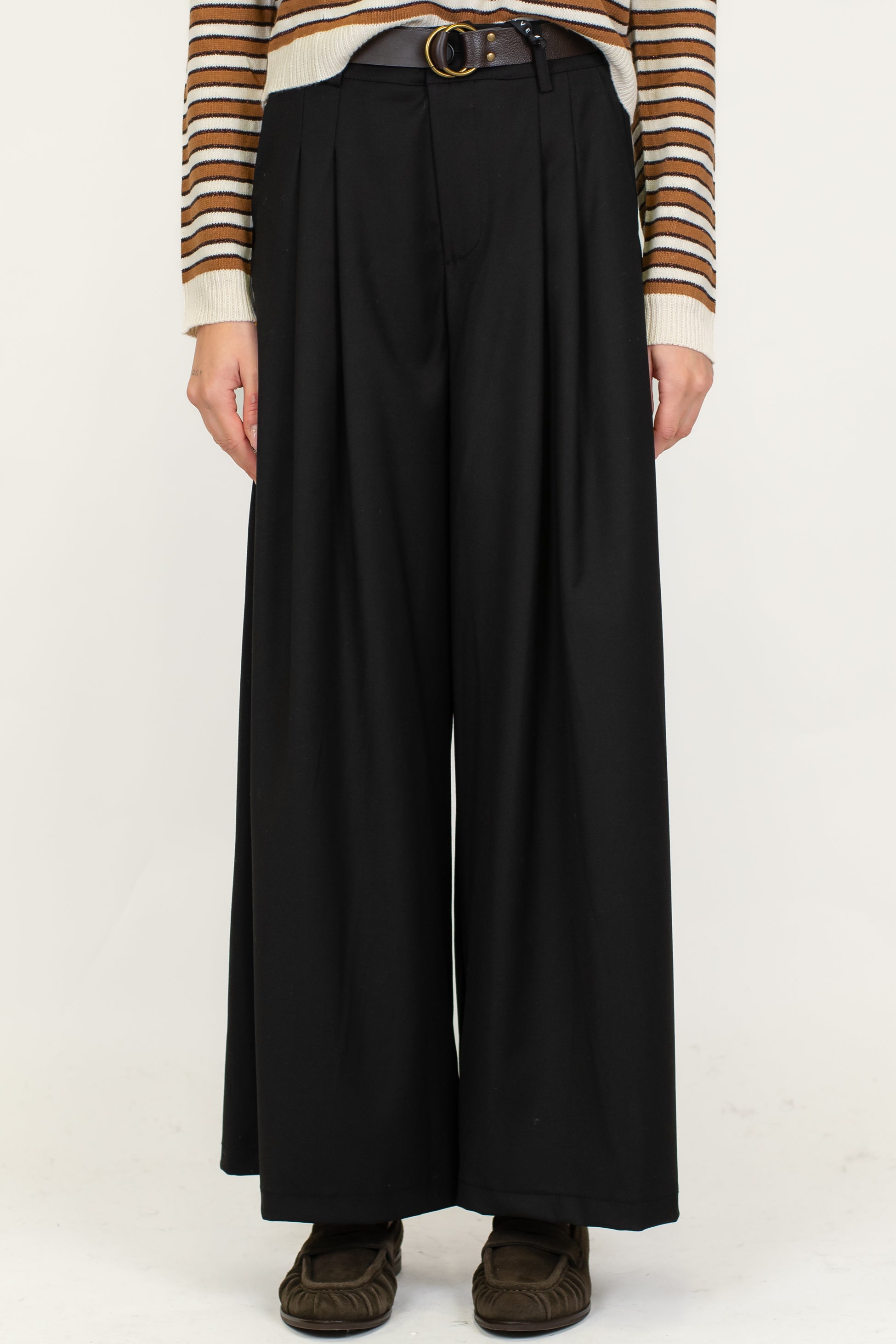 Haveone - Pantalone palazzo con pinces