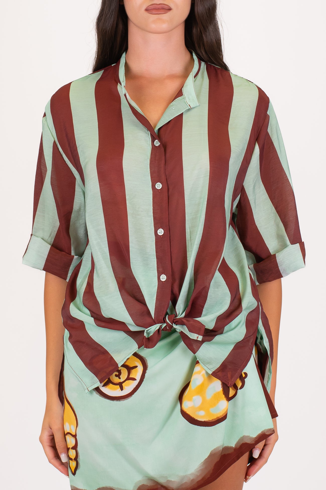 Dixie - Camicia rigata in viscosa leggera