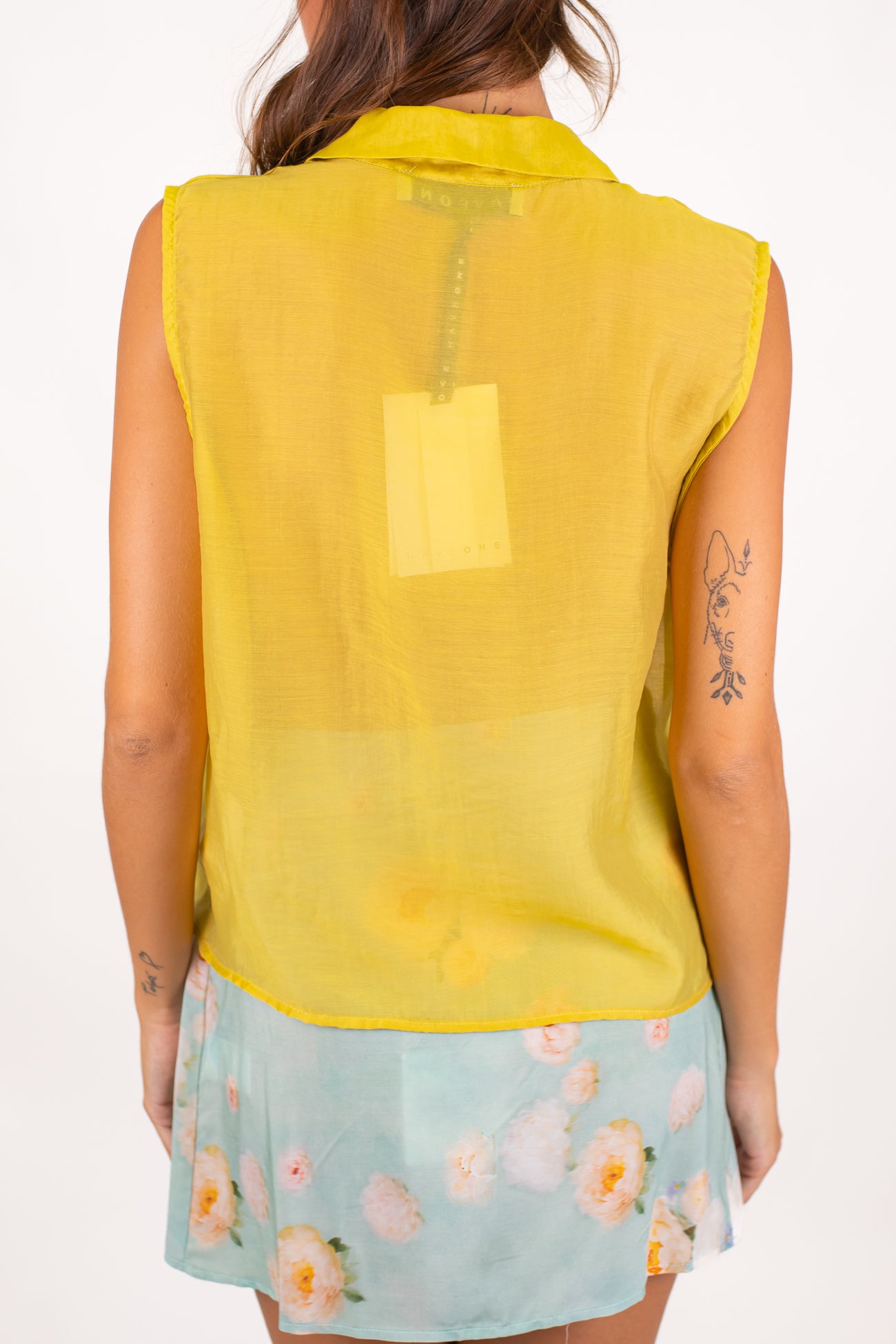 Haveone - Camicia smanicata in lyocell con colletto