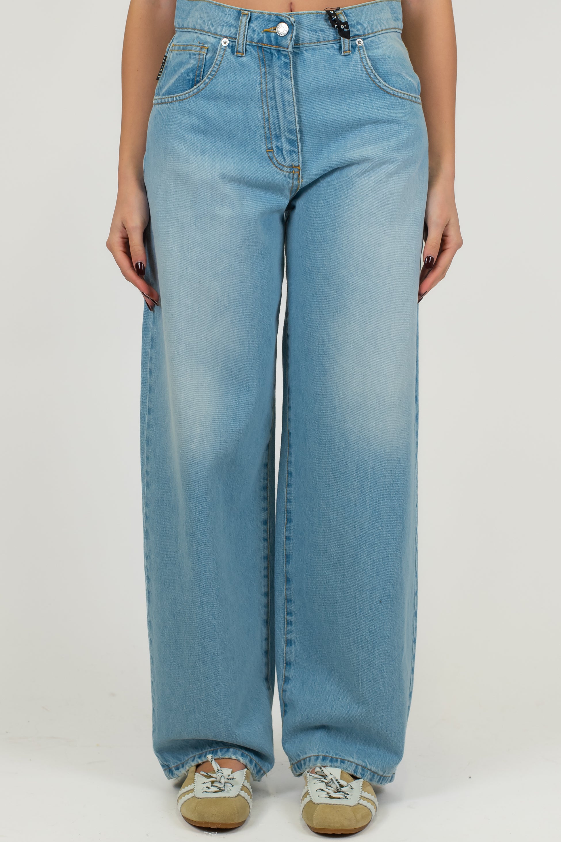 Haveone - Jeans palazzo lavaggio chiaro modello Bella