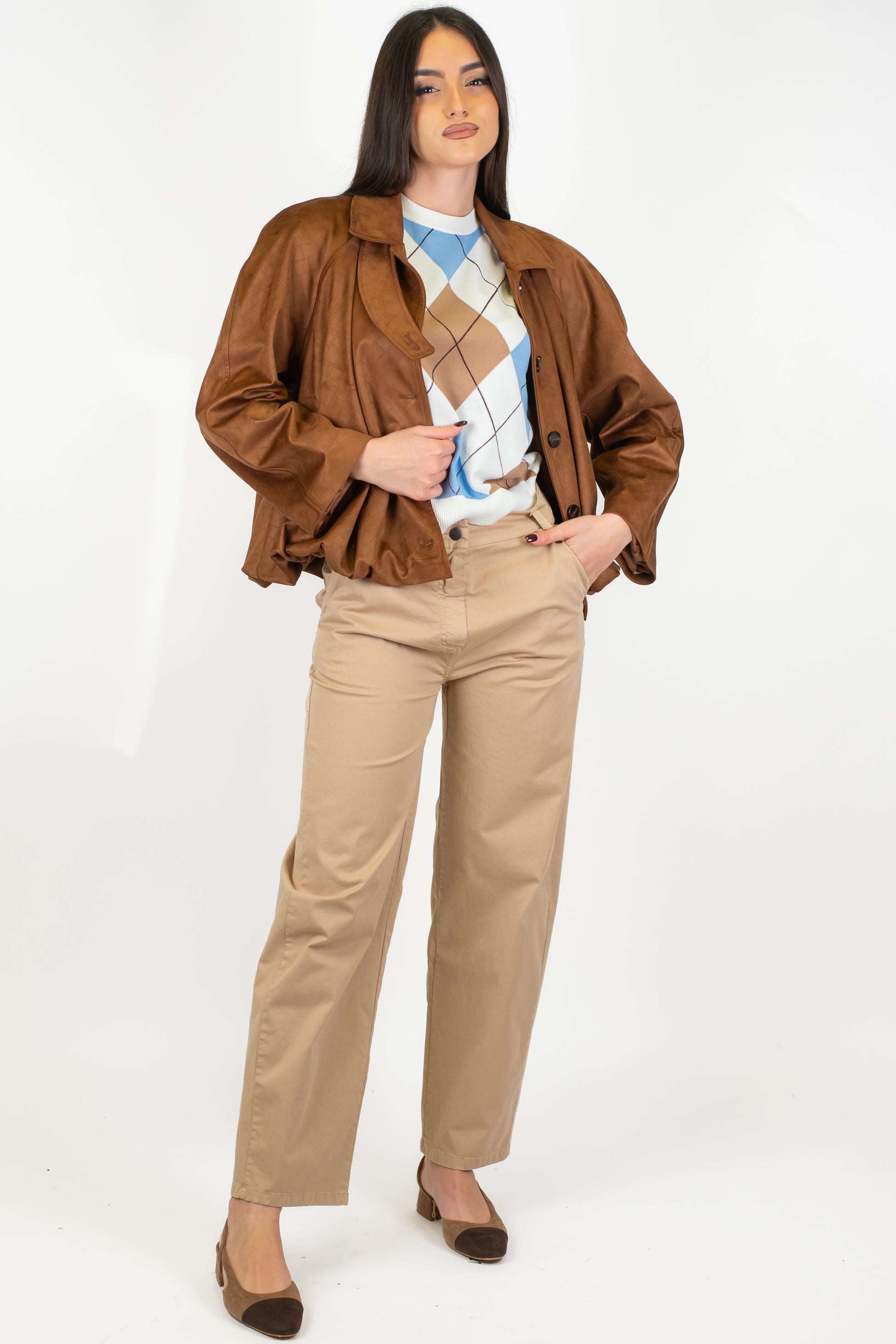 Tensione in - Pantalone balloon in cotone tinta unita