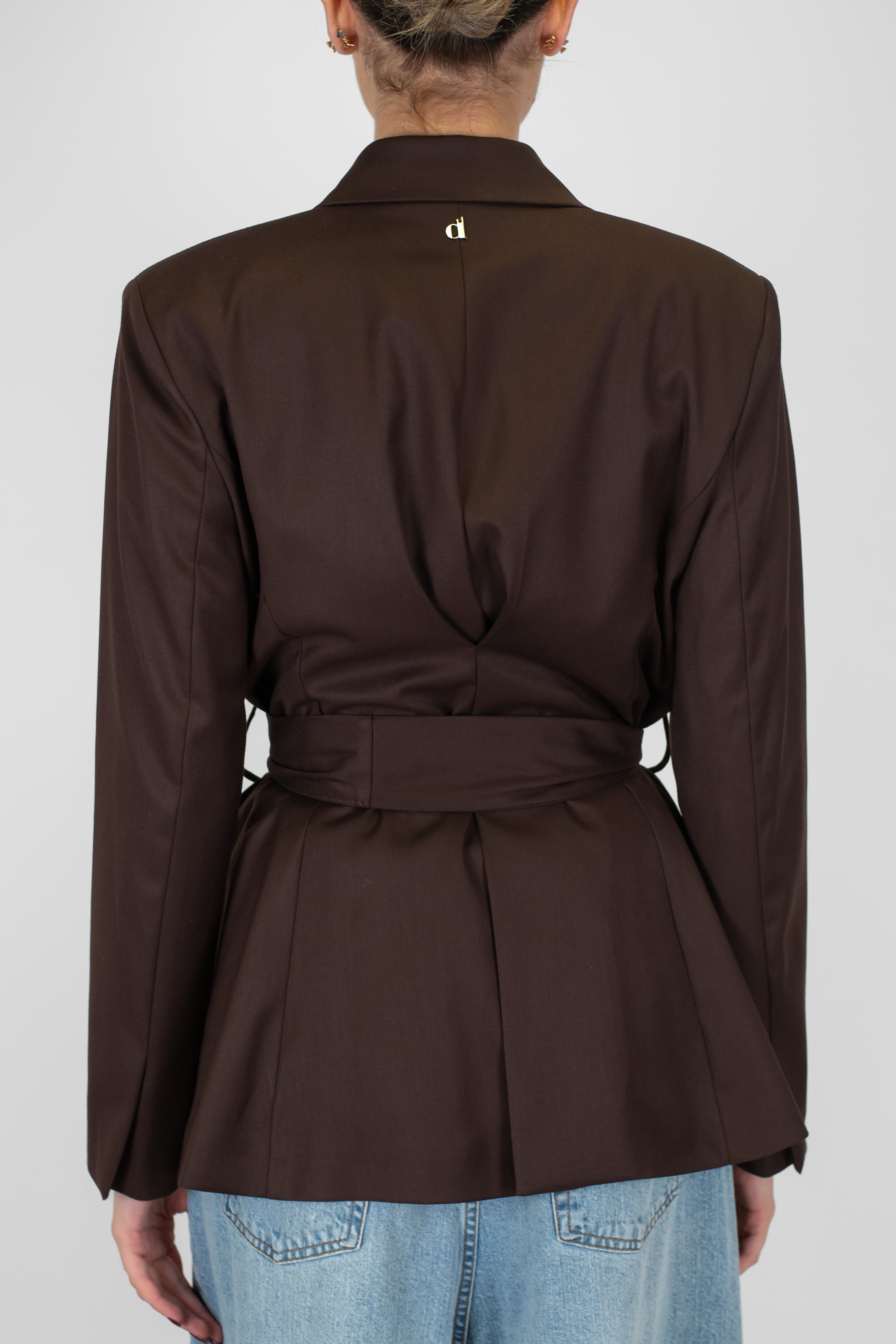 Dixie - Giacca sfiancata doppiopetto con cintura in vita