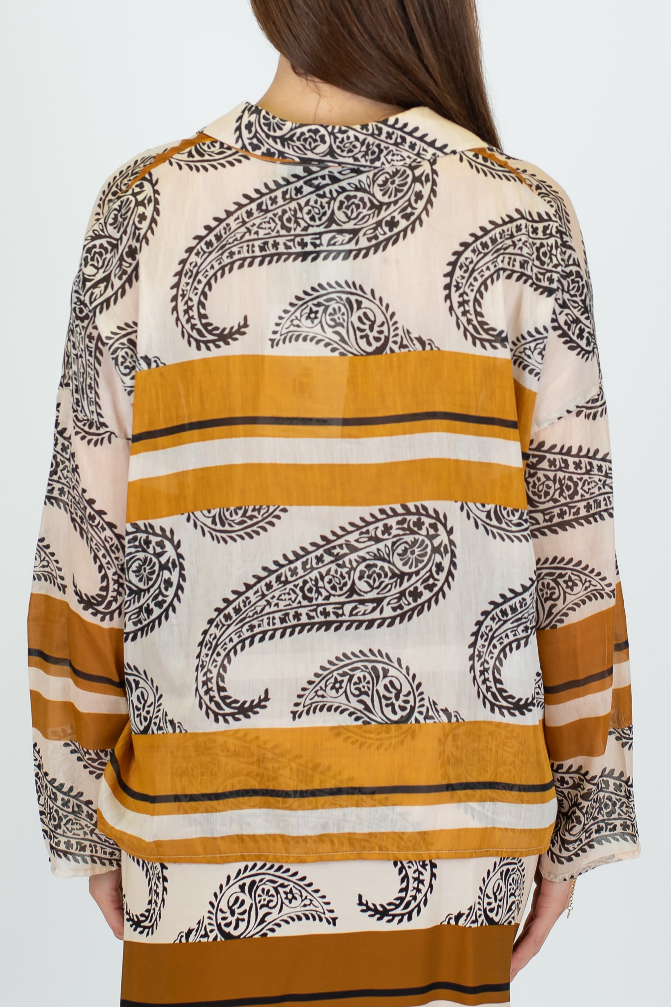 Haveone - Camicia in misto seta fantasia