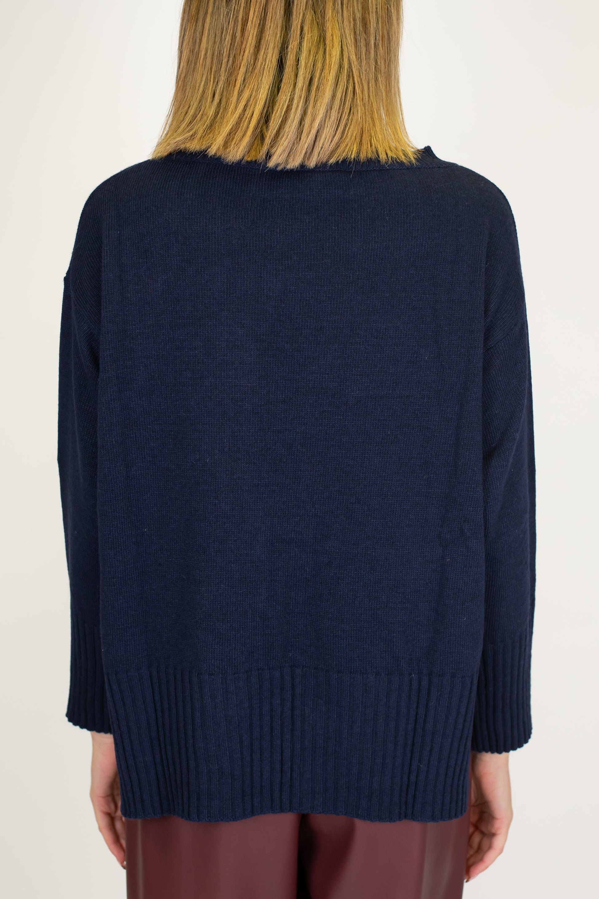 Motel - Maglia paricollo fantasia stelle a contrasto in misto lana e cashmere