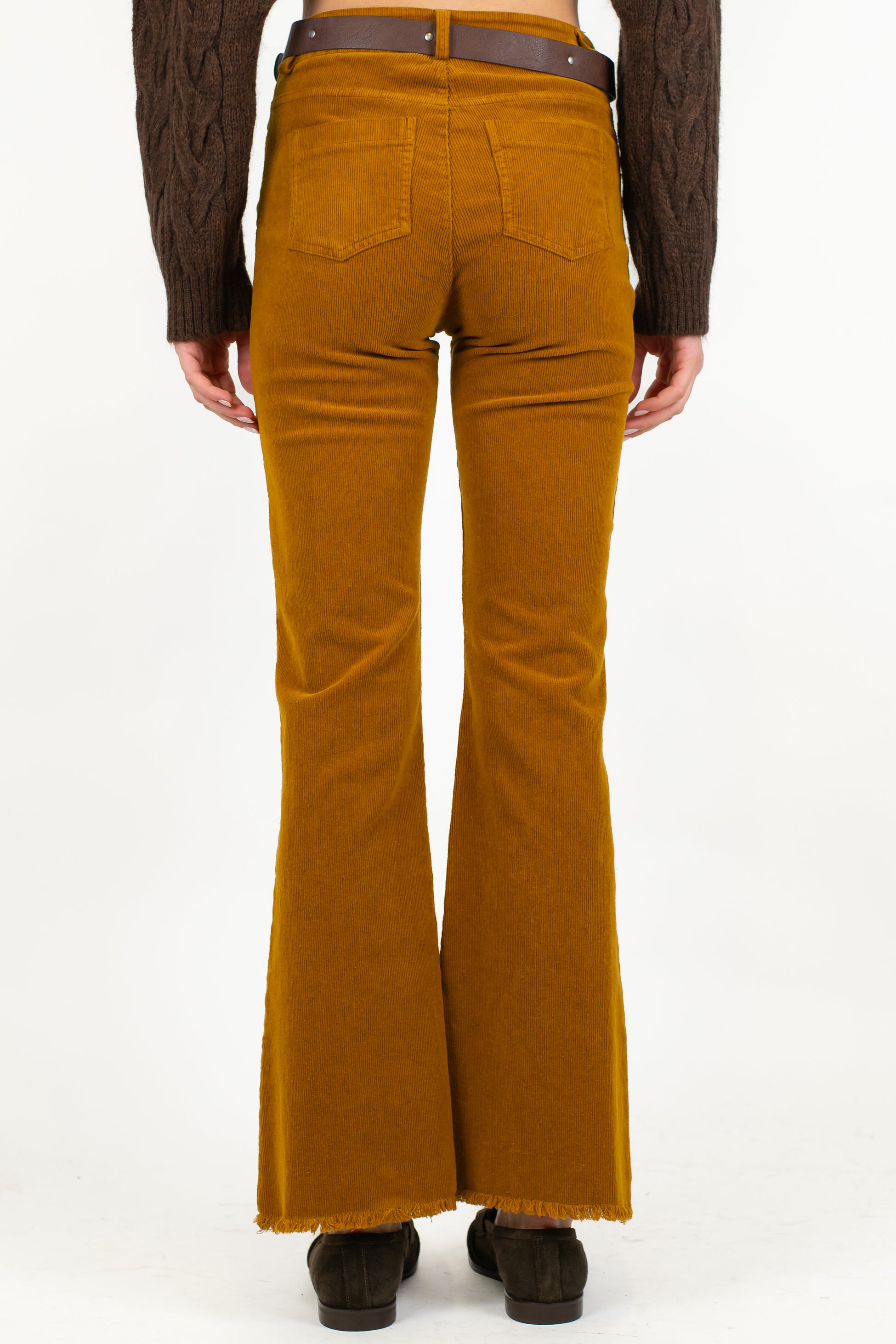 Motel - Pantalone a zampa in velluto millerighe