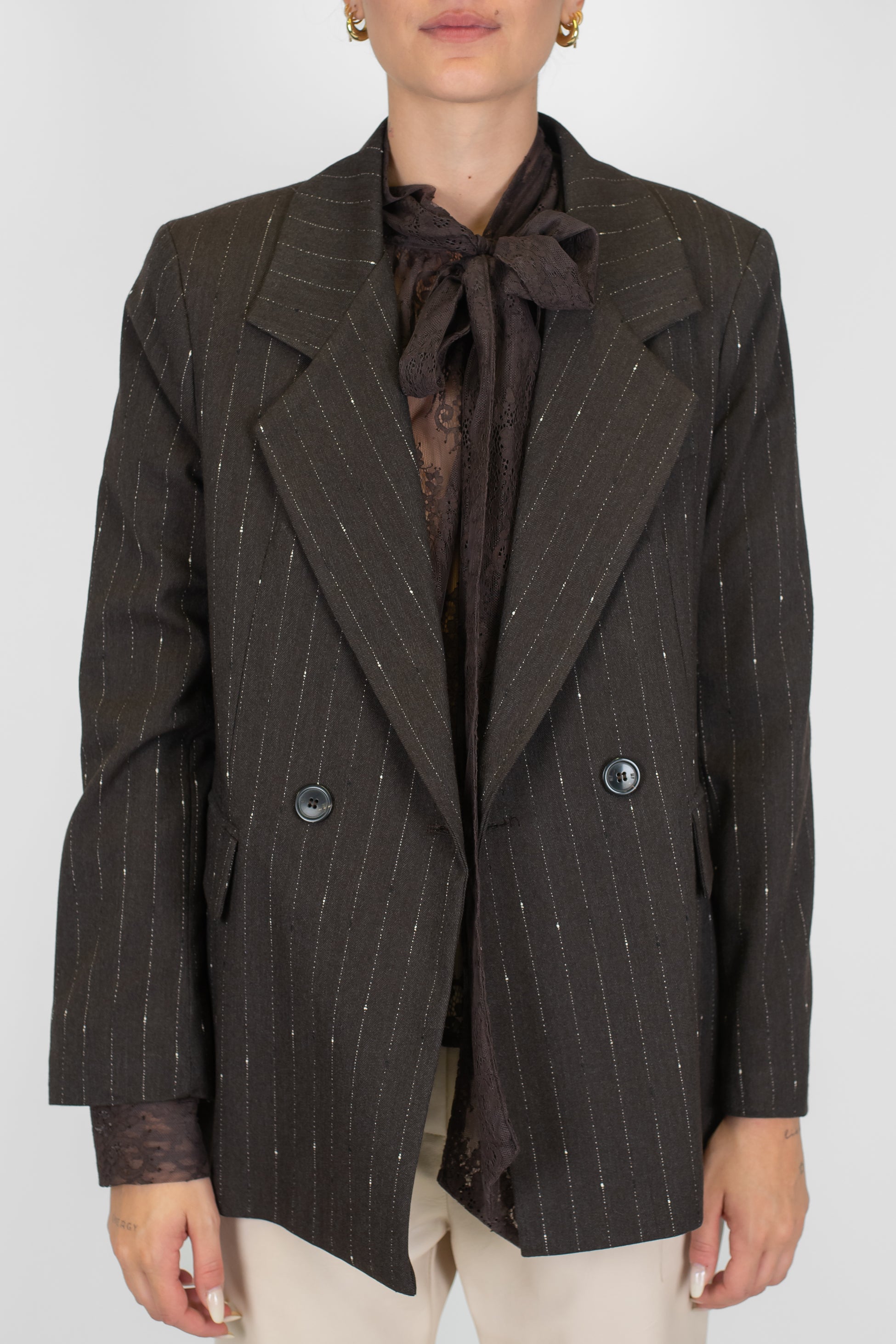 Maryley - Giacca doppiopetto gessata