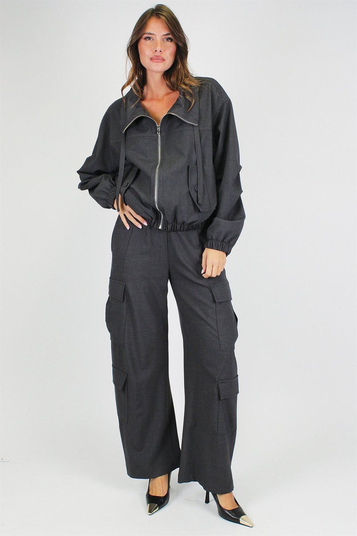 Dixie - Pantalone palazzo cargo con elastico sul retro