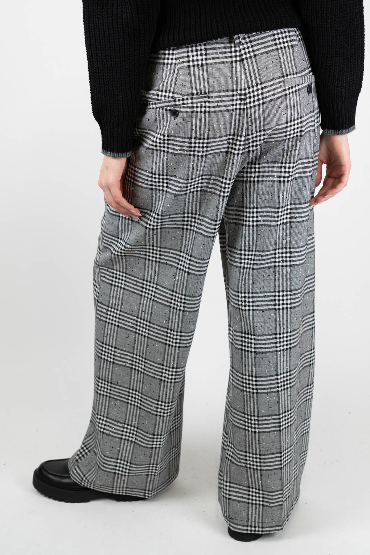 Tensione in - Pantalone palazzo fantasia check