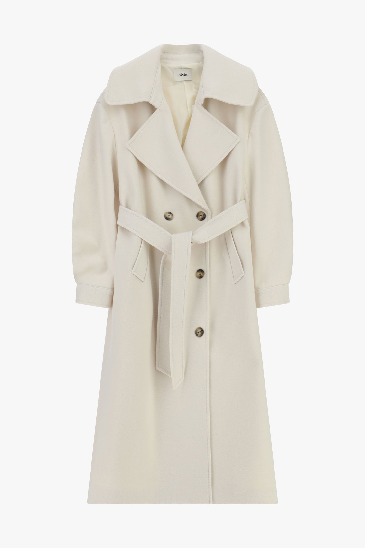 Dixie - Cappotto doppiopetto con cintura e maxi revers