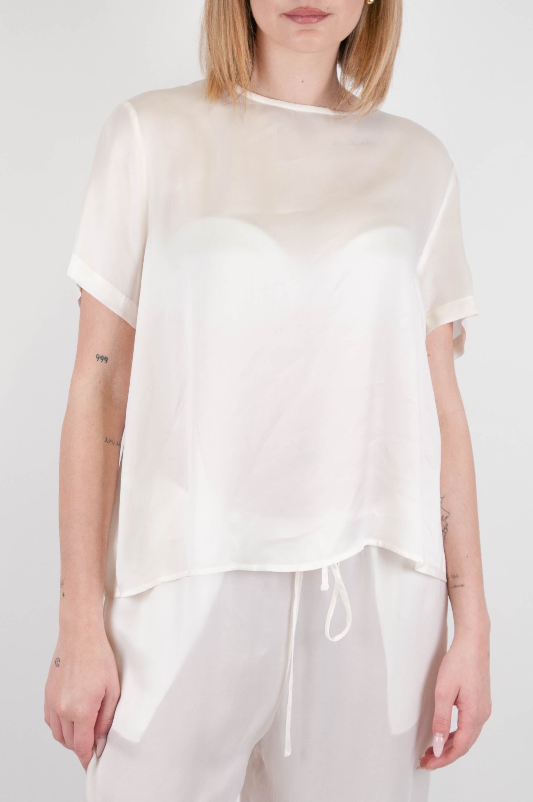 Tension in - Cupro half sleeve blouse