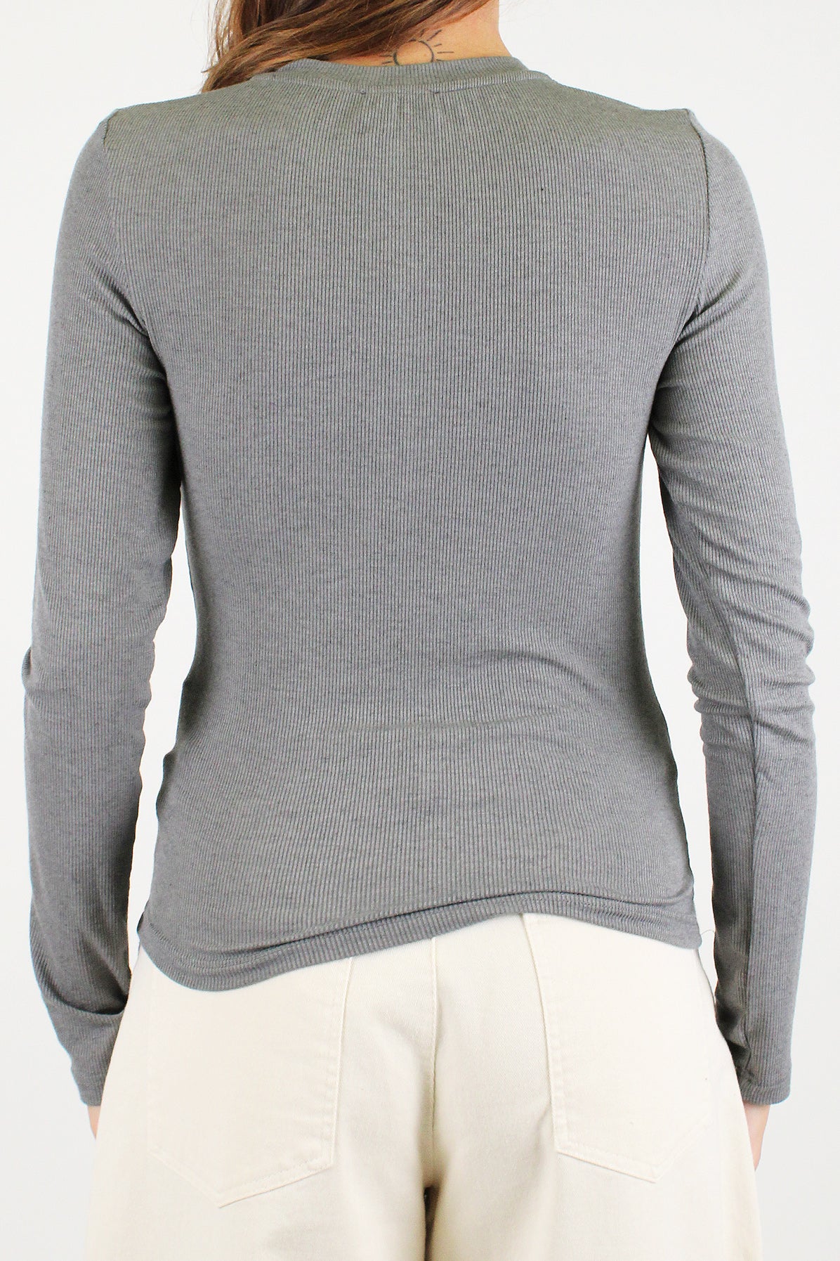 Dixie - Maglia serafino a costine basic in misto cashmere