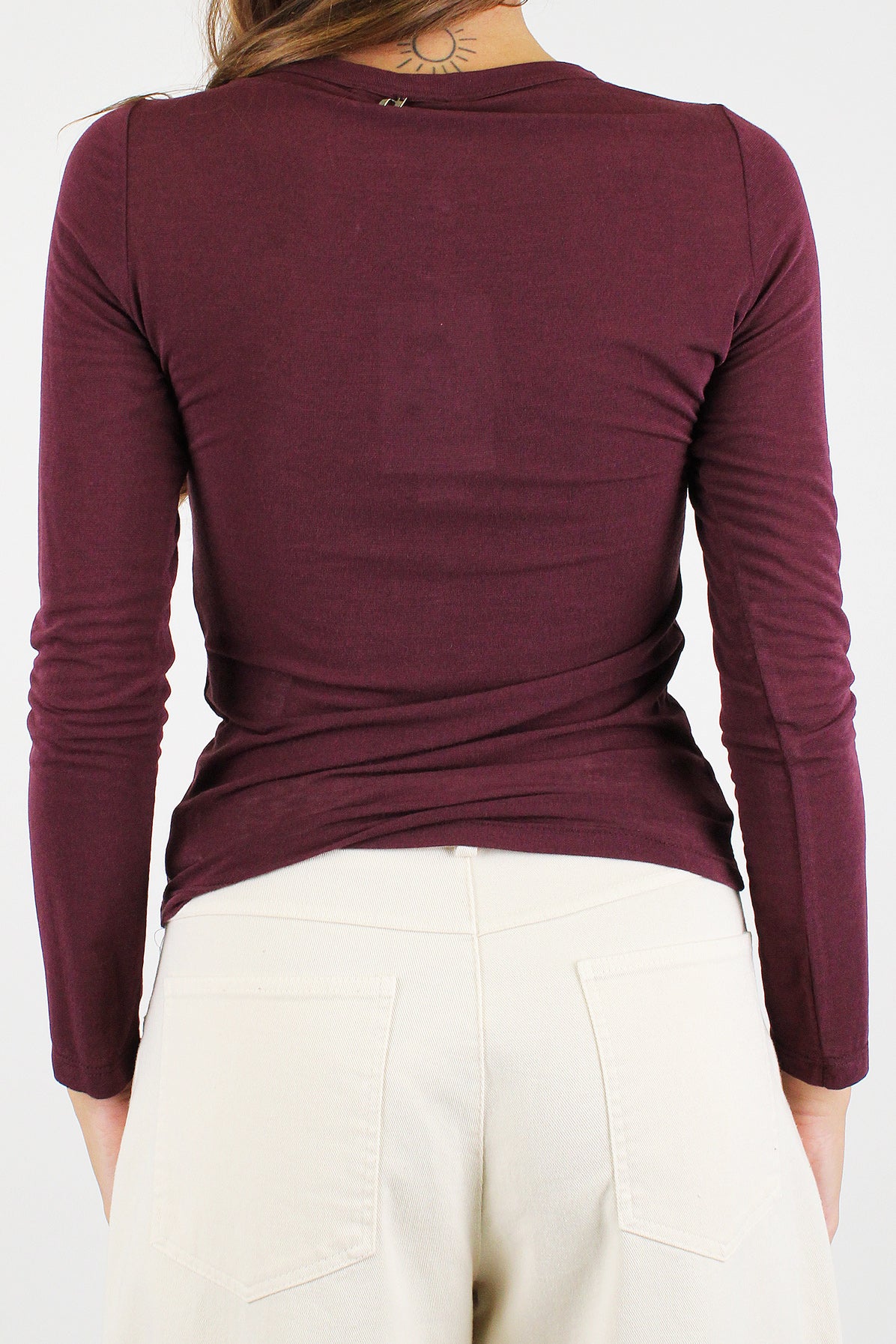Dixie - Maglia serafino basic in misto cashmere