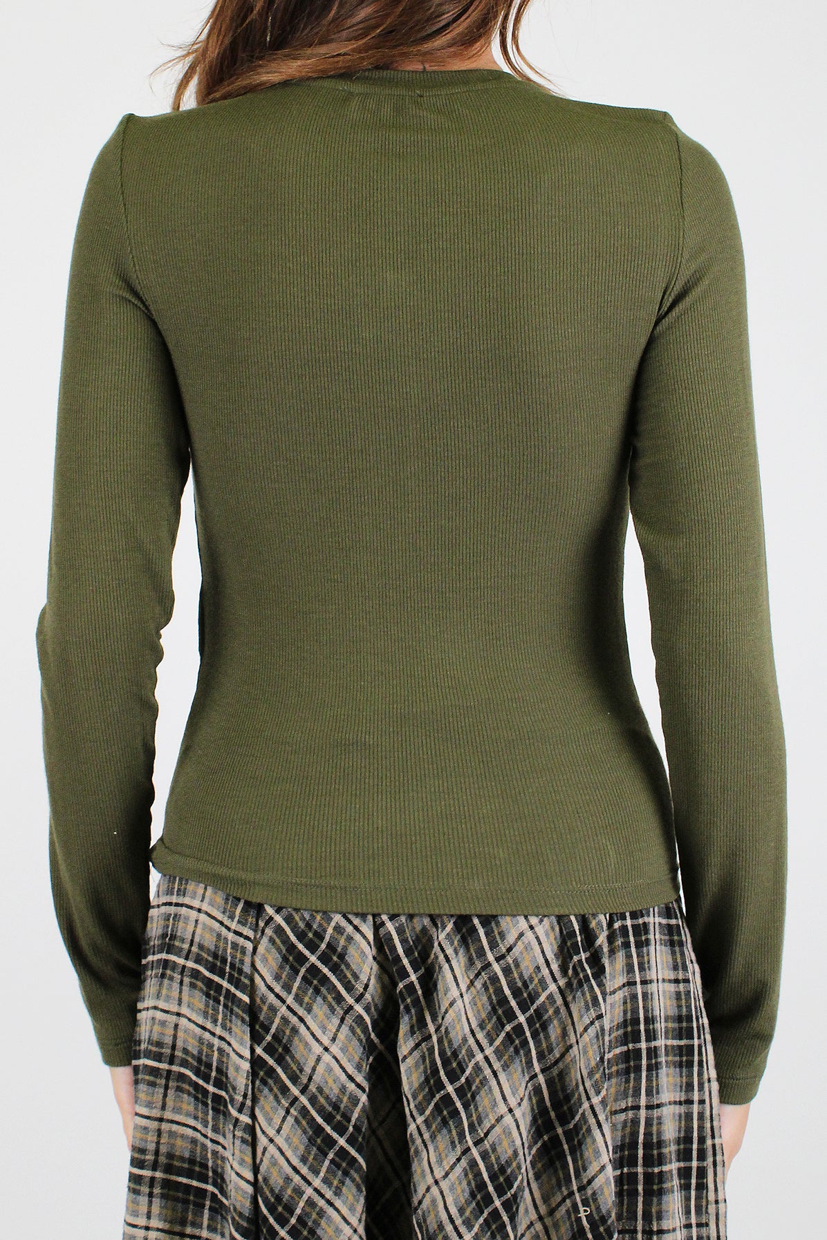 Dixie - Maglia serafino a costine basic in misto cashmere