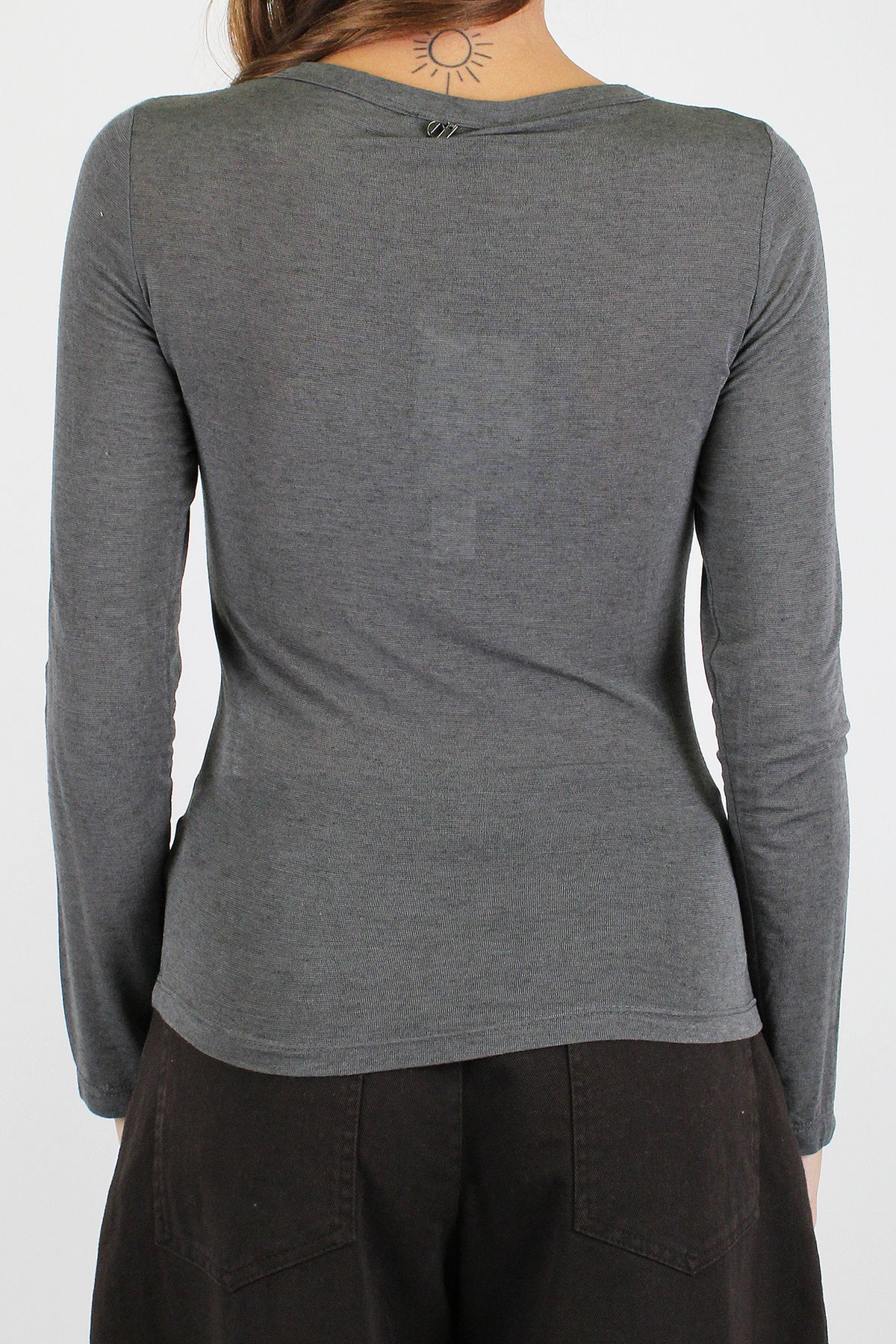 Dixie - Maglia serafino basic in misto cashmere