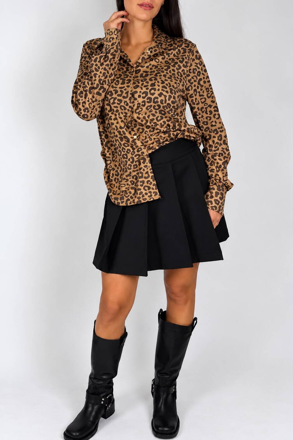 Souvenir - Camicia in suede fantasia animalier