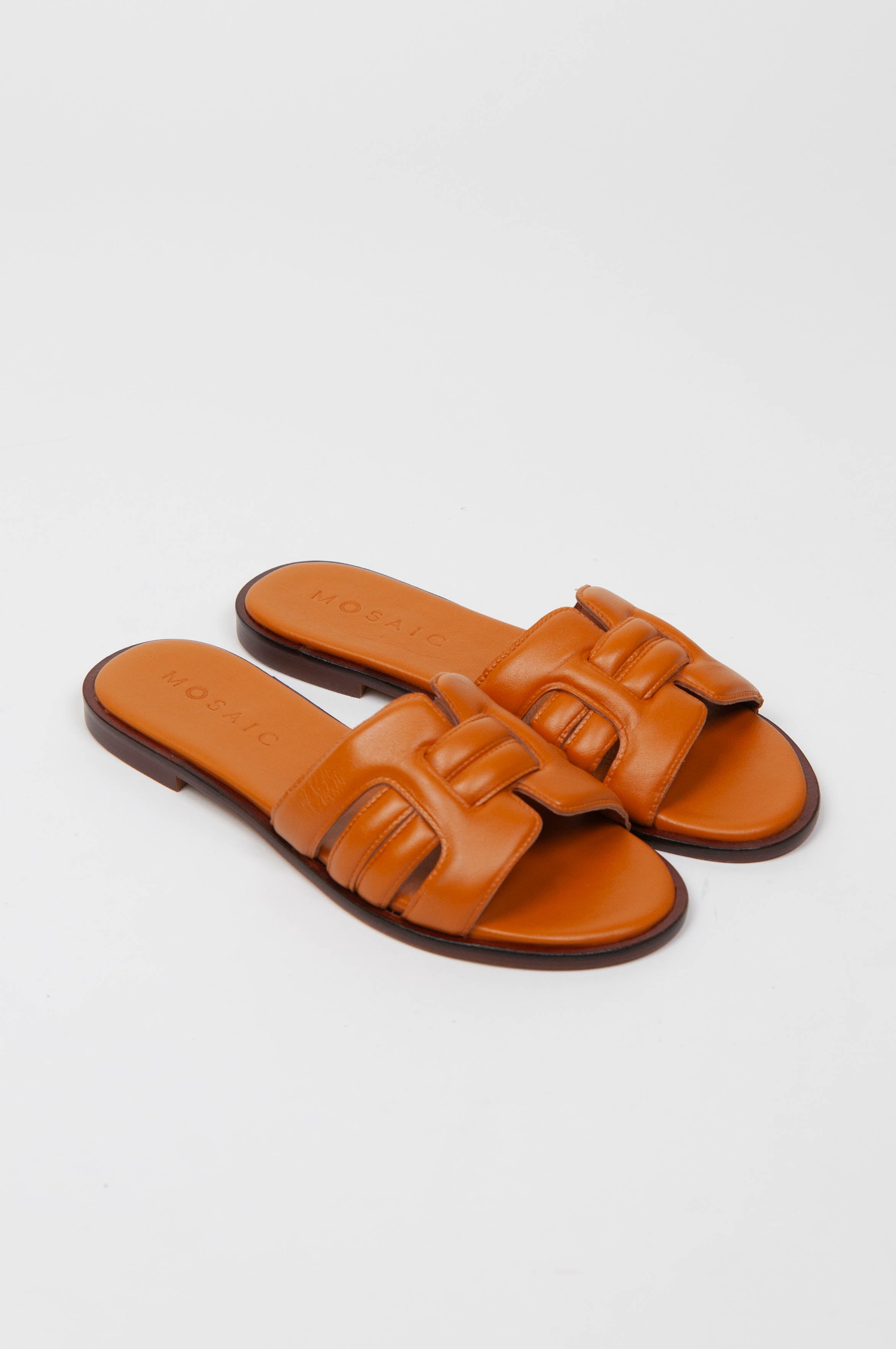 Mosaic - Slip-on sandal with leather band